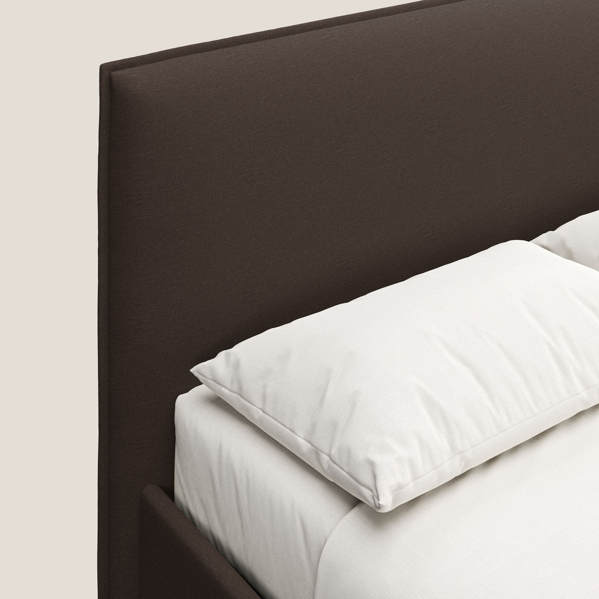 Costanza letto contenitore e sfoderabile in tessuto misto cotone impermeabile T13 marrone - divitt.sbs