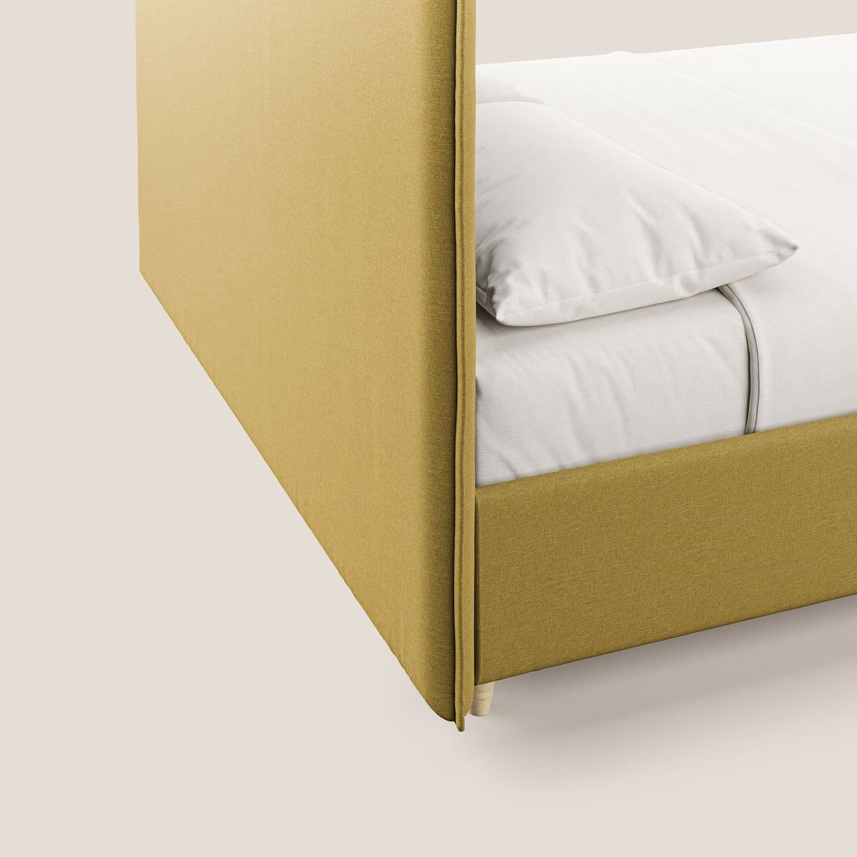 Costanza letto contenitore e sfoderabile in tessuto misto cotone impermeabile T13 giallo - divitt.sbs
