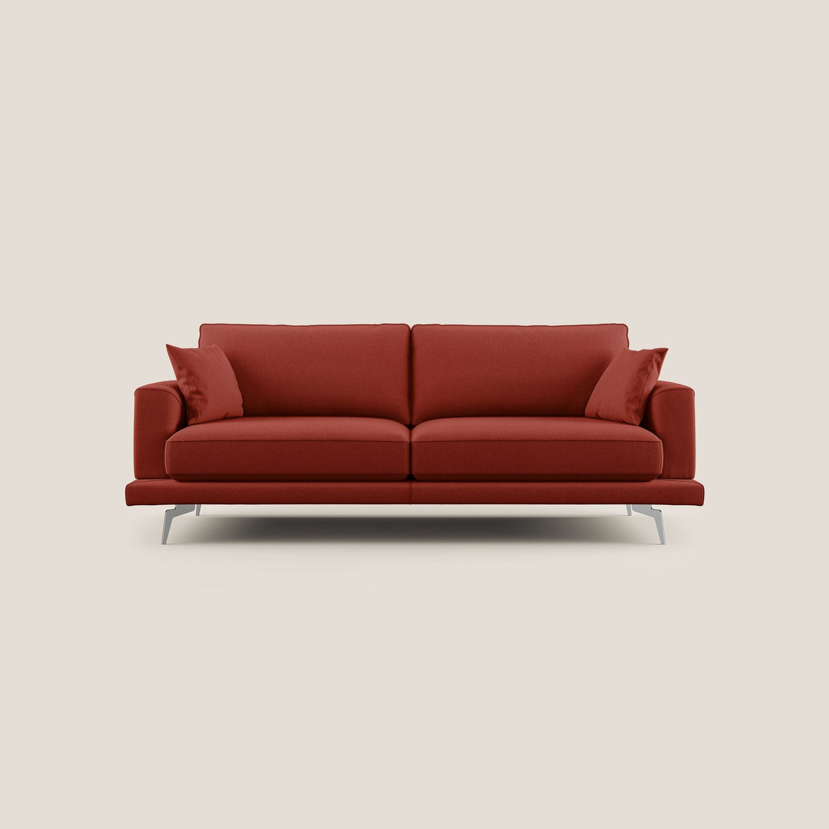 Dorian divano moderno in tessuto morbido antimacchia T05 rosso - divitt.sbs