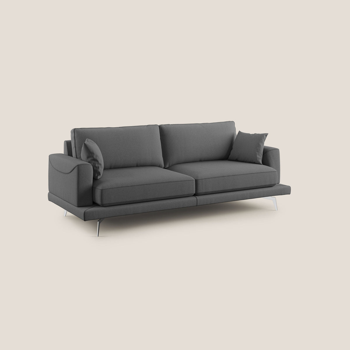 Dorian divano moderno in tessuto morbido antimacchia T05 antracite - divitt.sbs