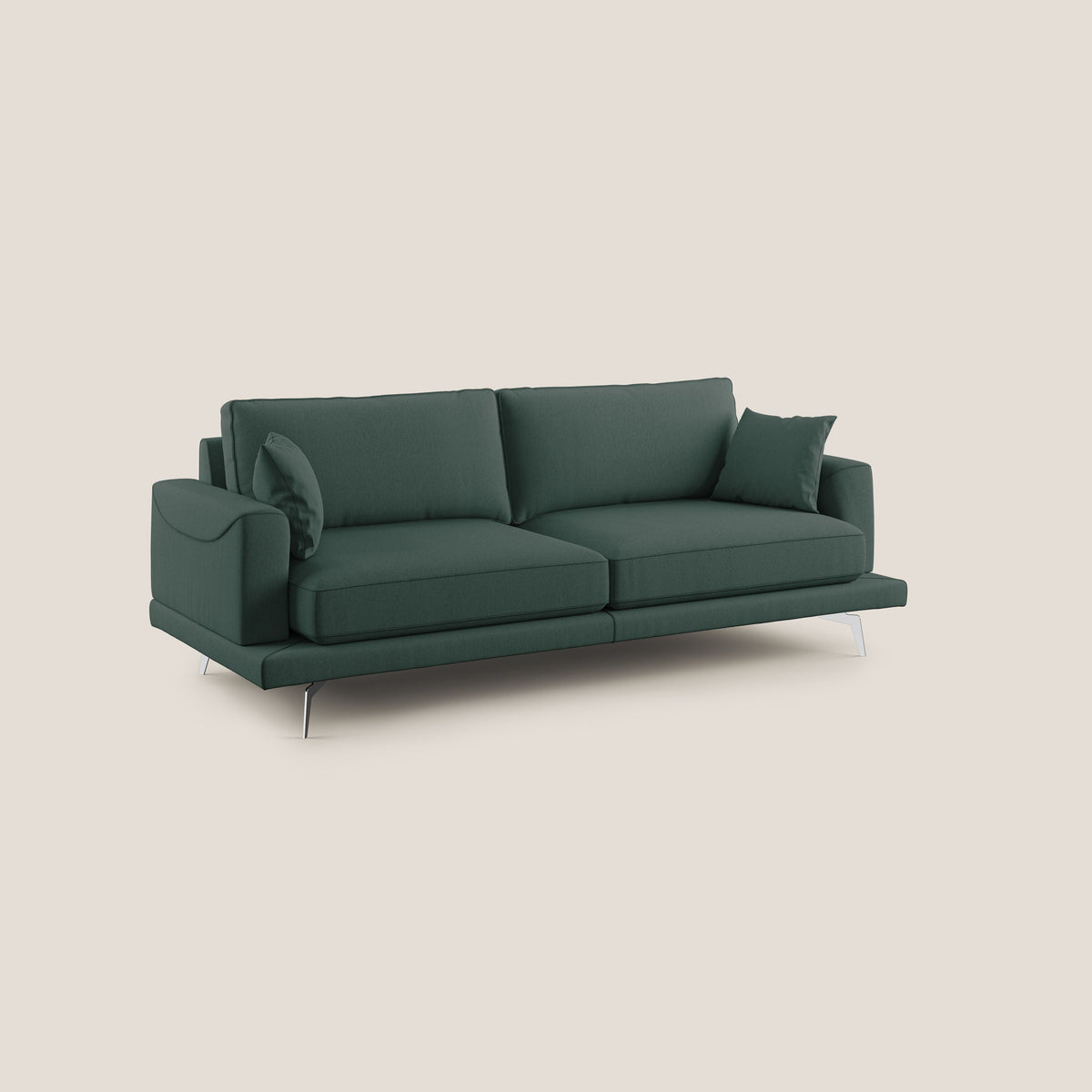Dorian divano moderno in tessuto morbido antimacchia T05 verde - divitt.sbs