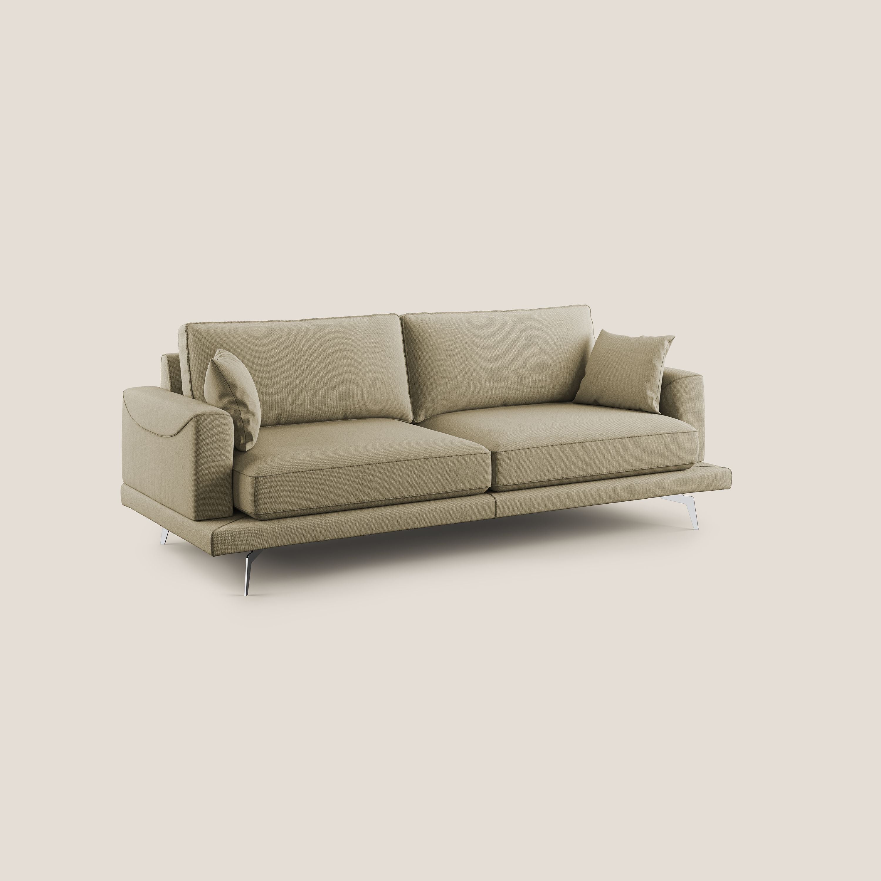 Dorian divano moderno in tessuto morbido antimacchia T05 cammello - divitt.sbs