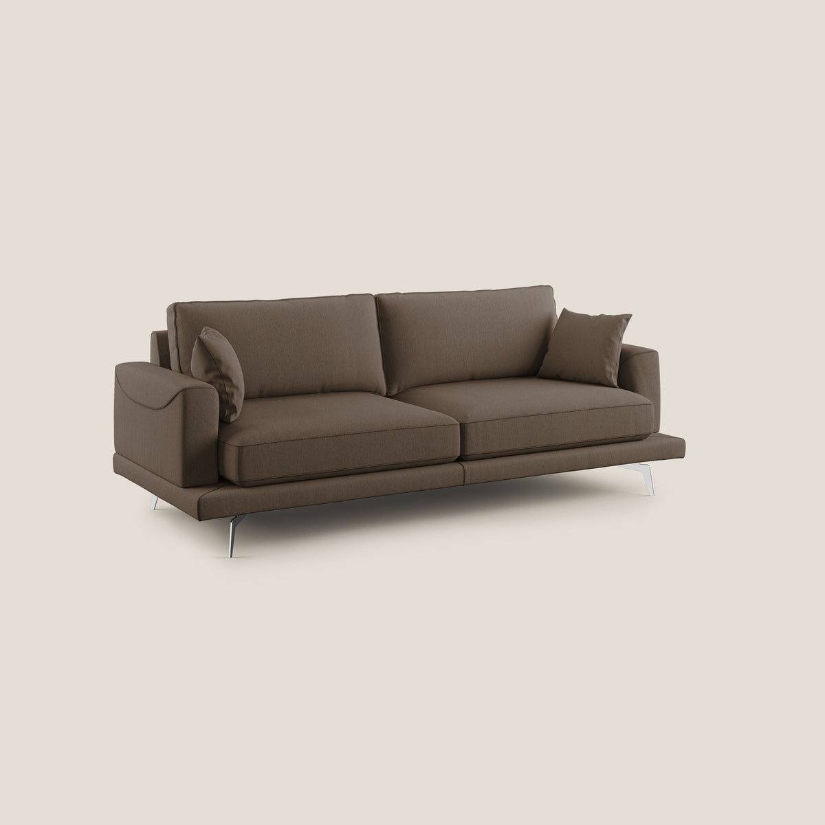 Dorian divano moderno in tessuto morbido antimacchia T05 marrone - divitt.sbs