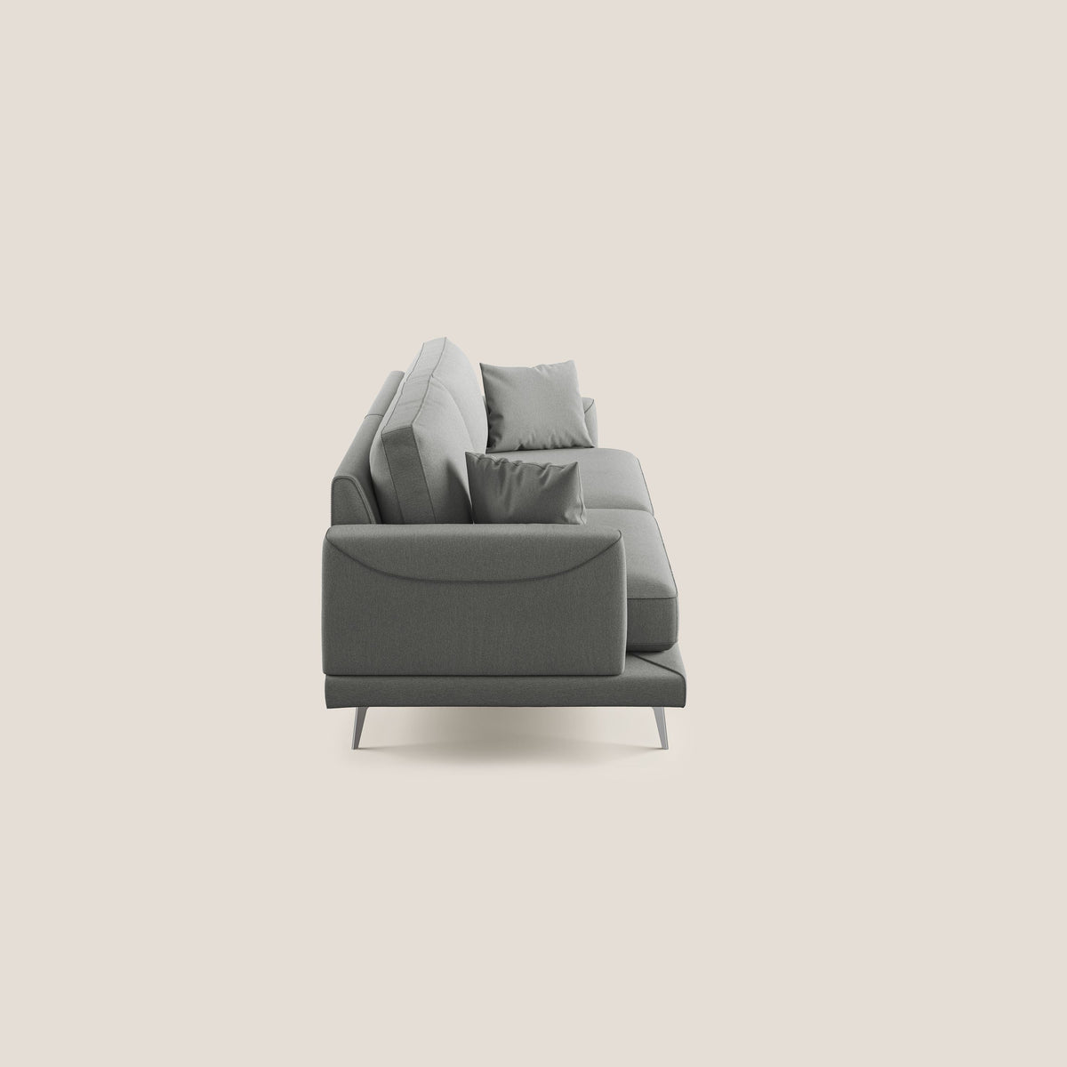 Dorian divano moderno in tessuto morbido antimacchia T05 grigio - divitt.sbs