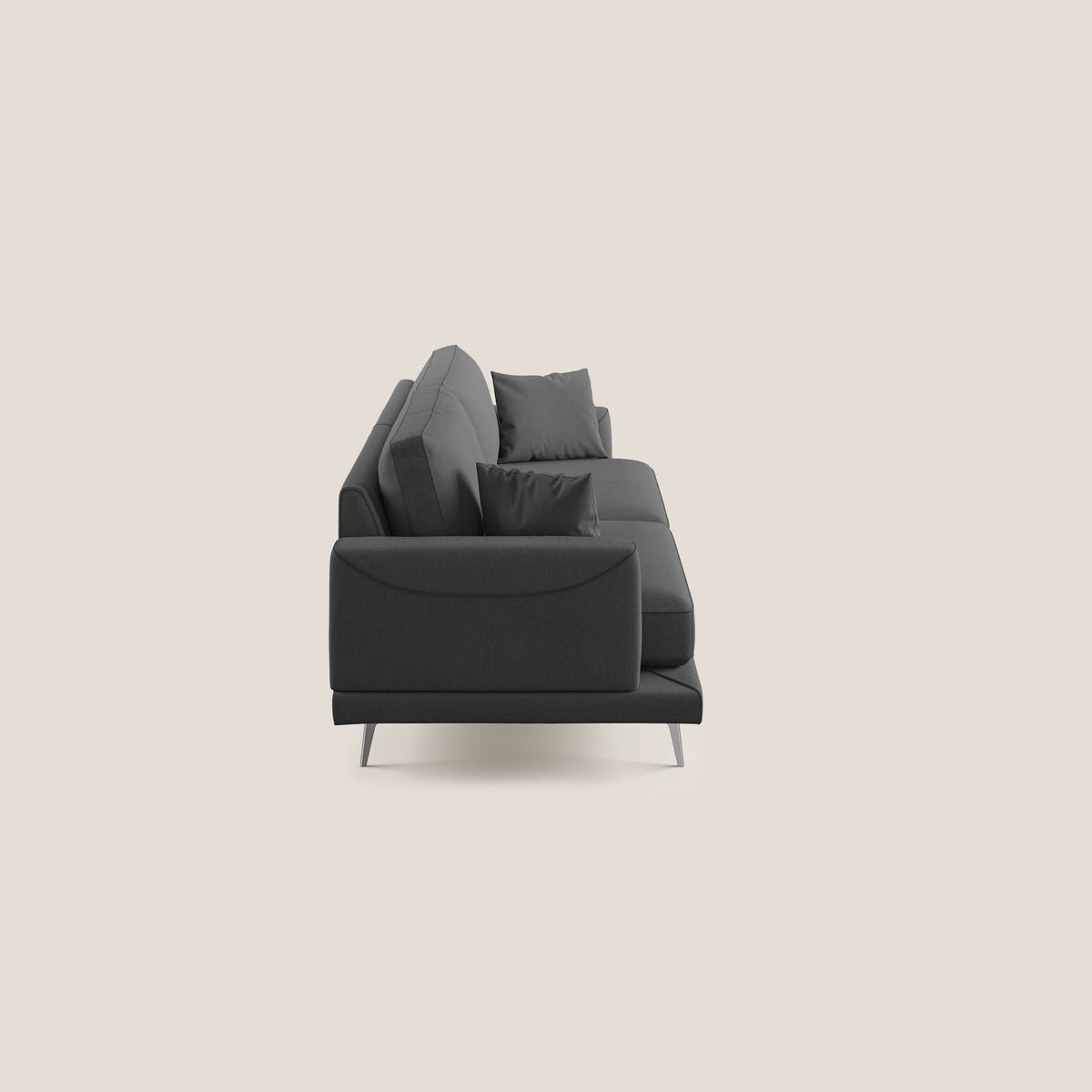 Dorian divano moderno in tessuto morbido antimacchia T05 antracite - divitt.sbs