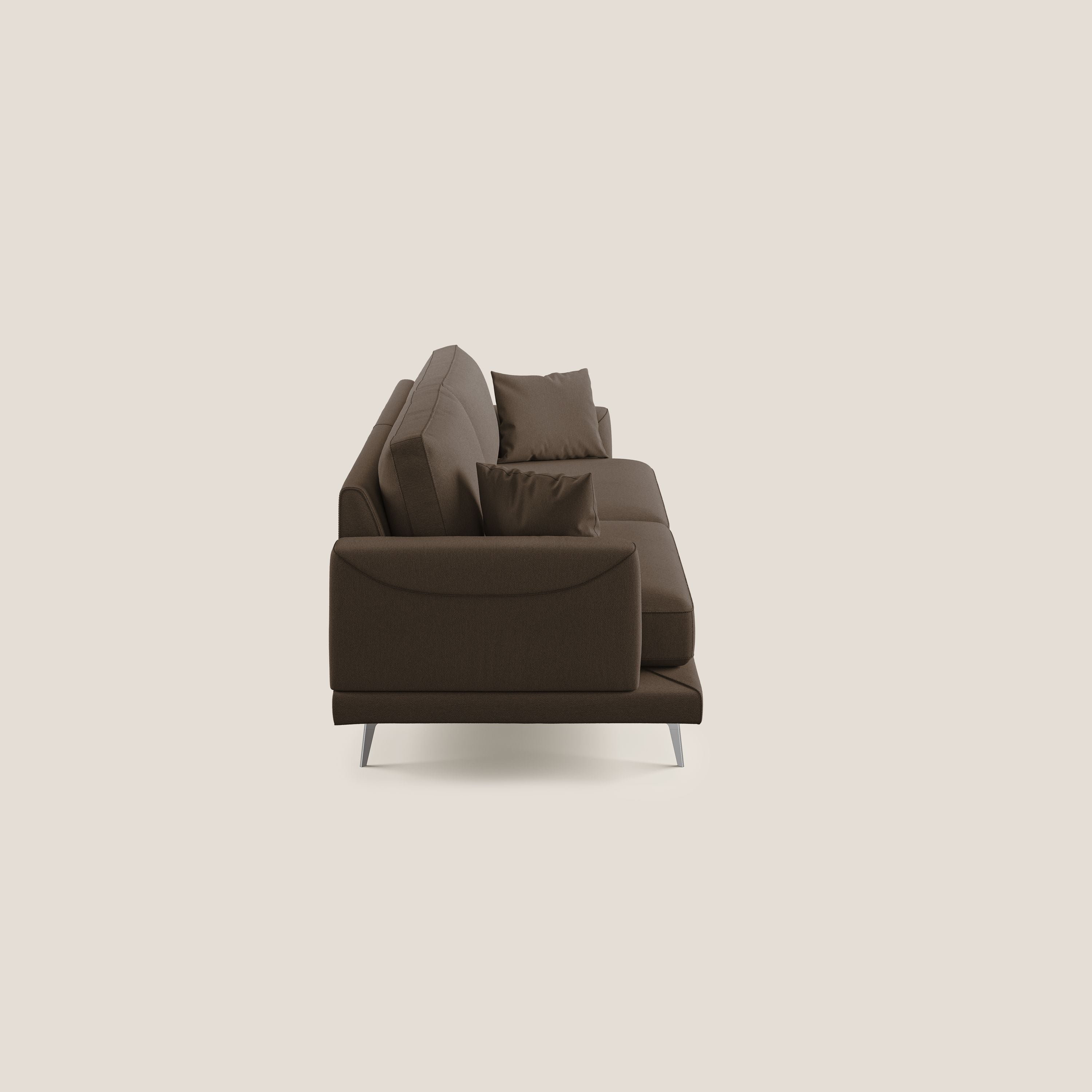 Dorian divano moderno in tessuto morbido antimacchia T05 marrone - divitt.sbs
