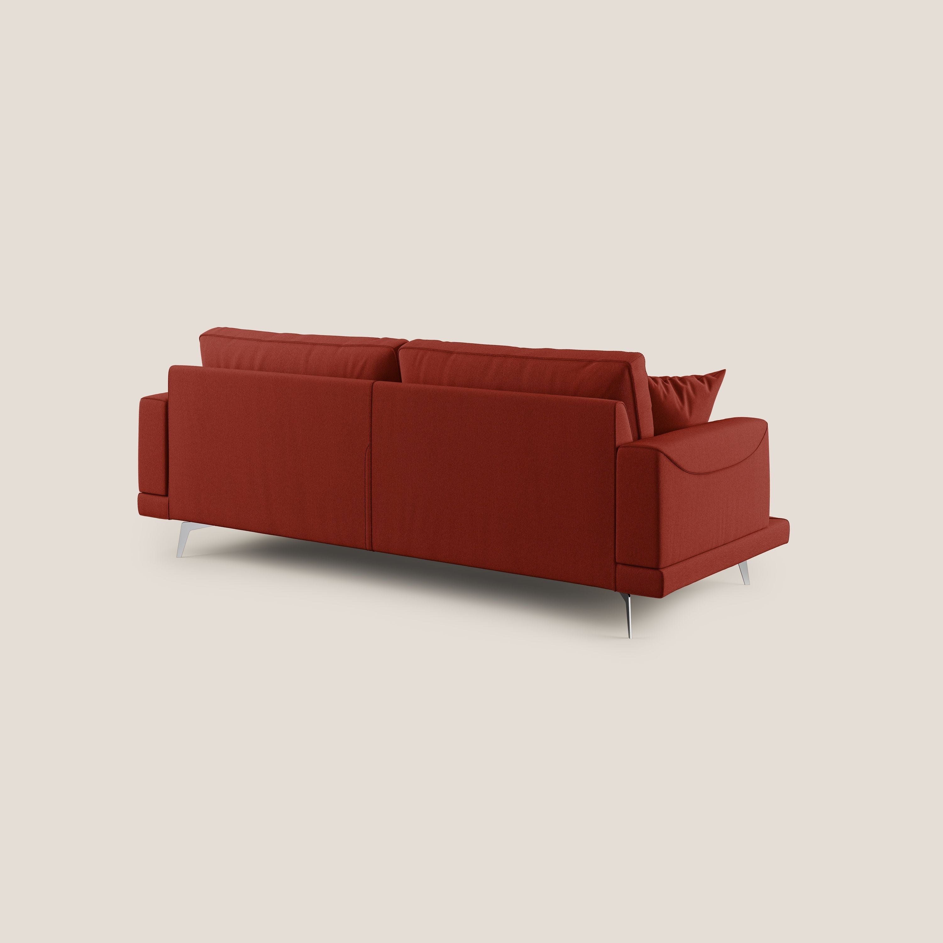 Dorian divano moderno in tessuto morbido antimacchia T05 rosso - divitt.sbs