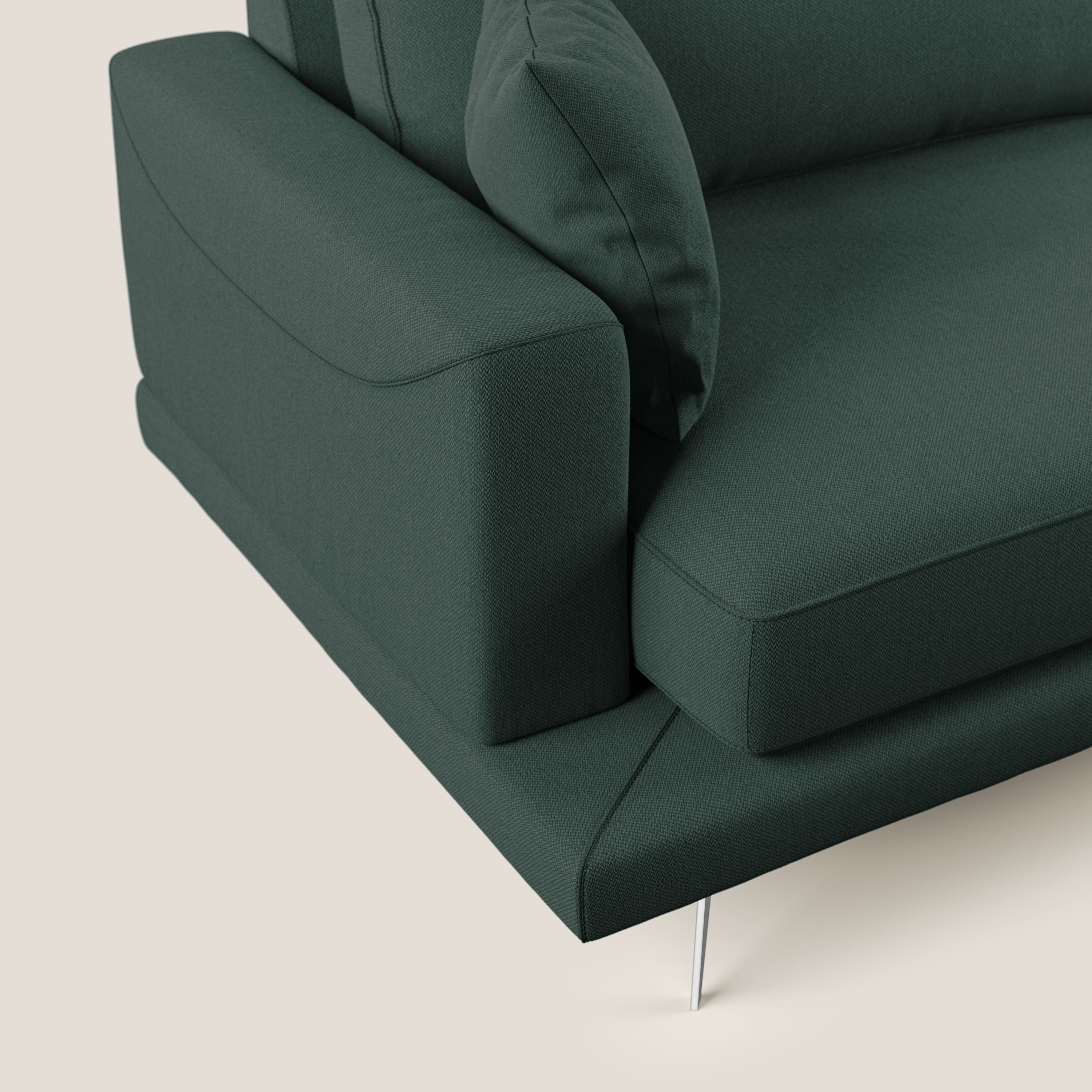 Dorian divano moderno in tessuto morbido antimacchia T05 verde - divitt.sbs