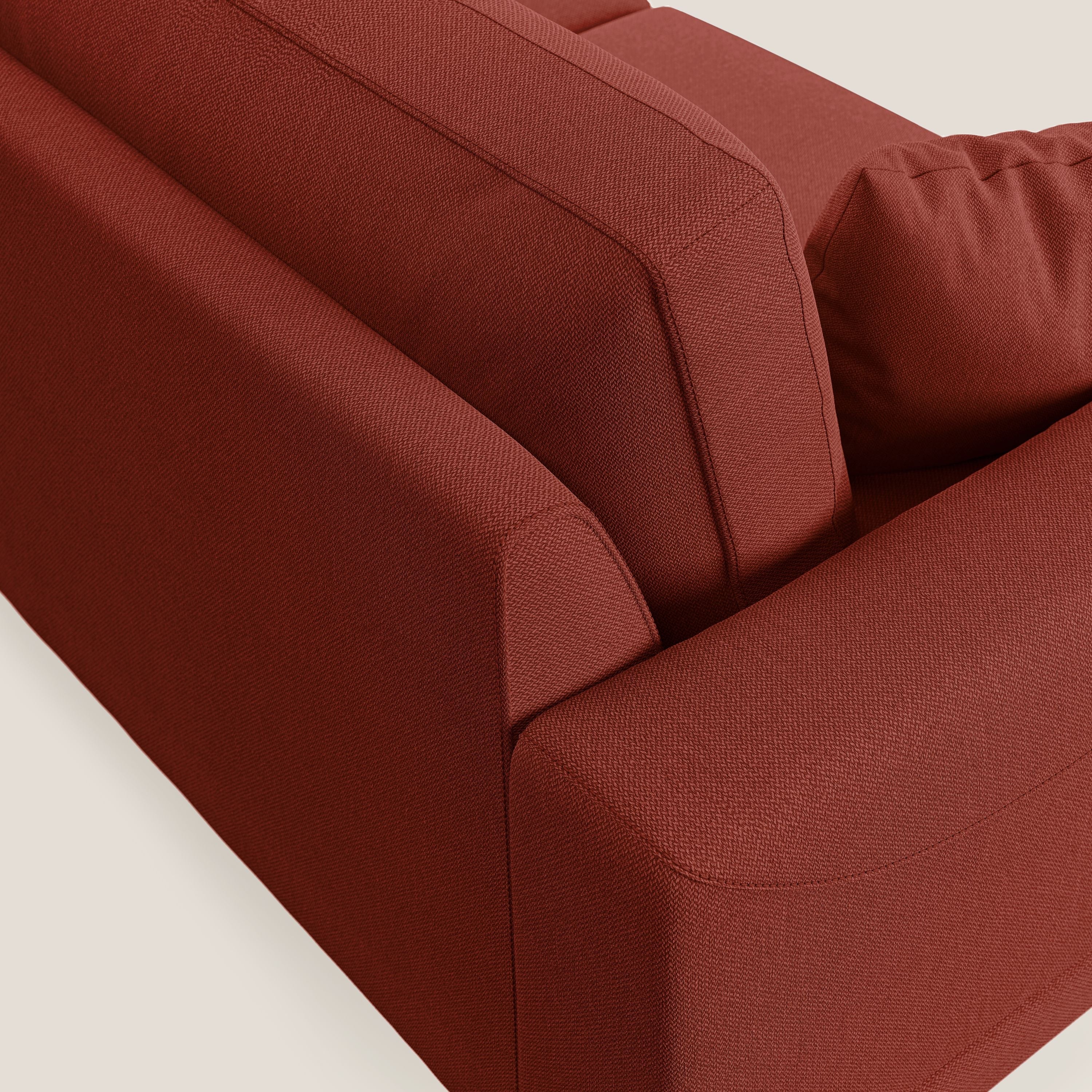 Dorian divano moderno in tessuto morbido antimacchia T05 rosso - divitt.sbs