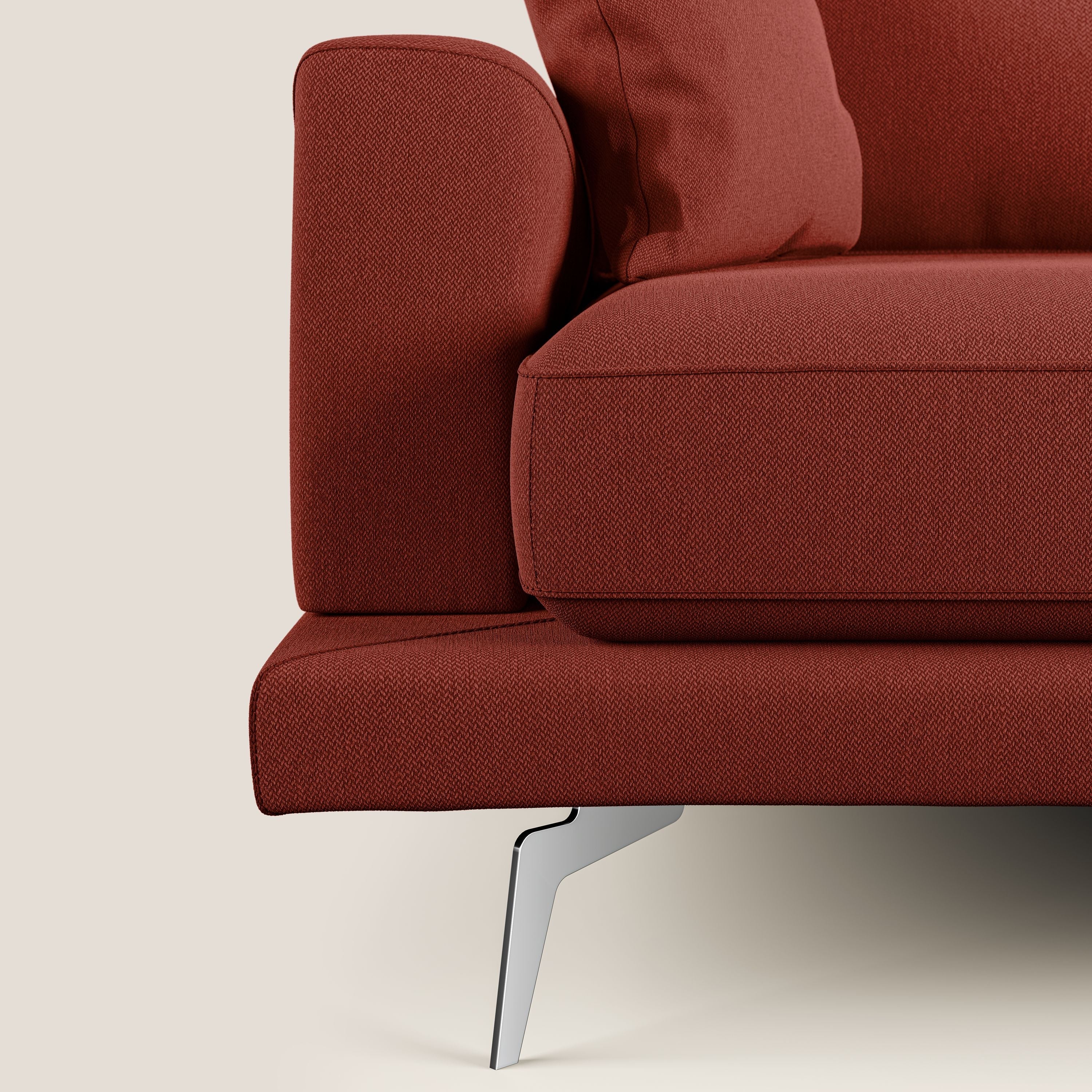 Dorian divano moderno in tessuto morbido antimacchia T05 rosso - divitt.sbs