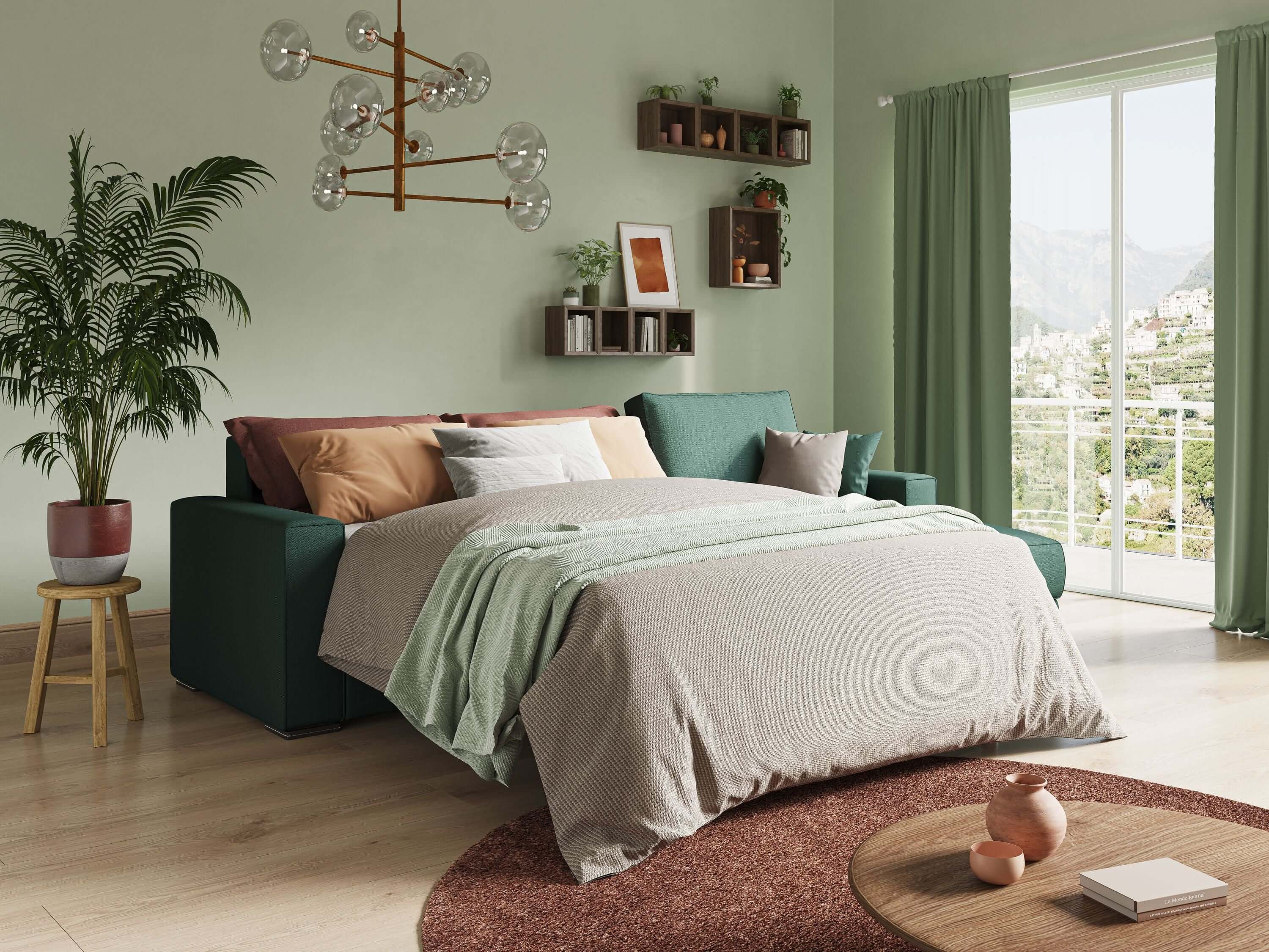 Shop online Dream Divano letto angolare in tessuto smacchiabile T05 panna - divitt.sbs