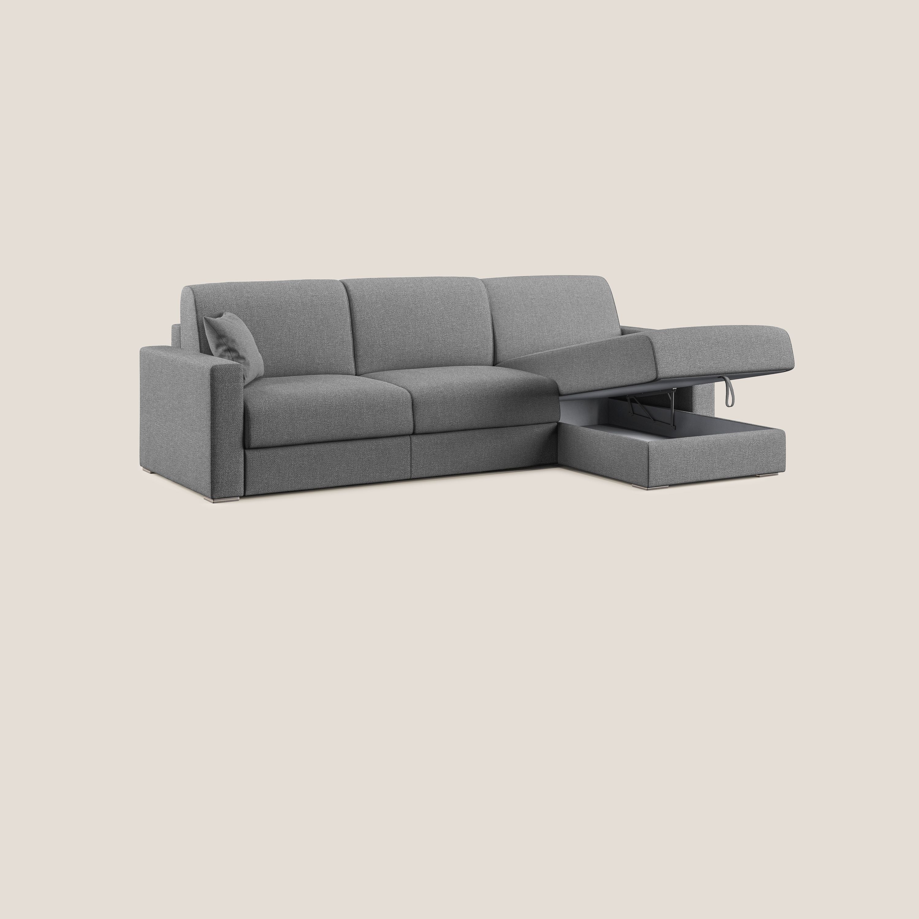 Best Divano letto angolare con penisola in tessuto smacchiabile QuickClean T08 grigio - divitt.sbs