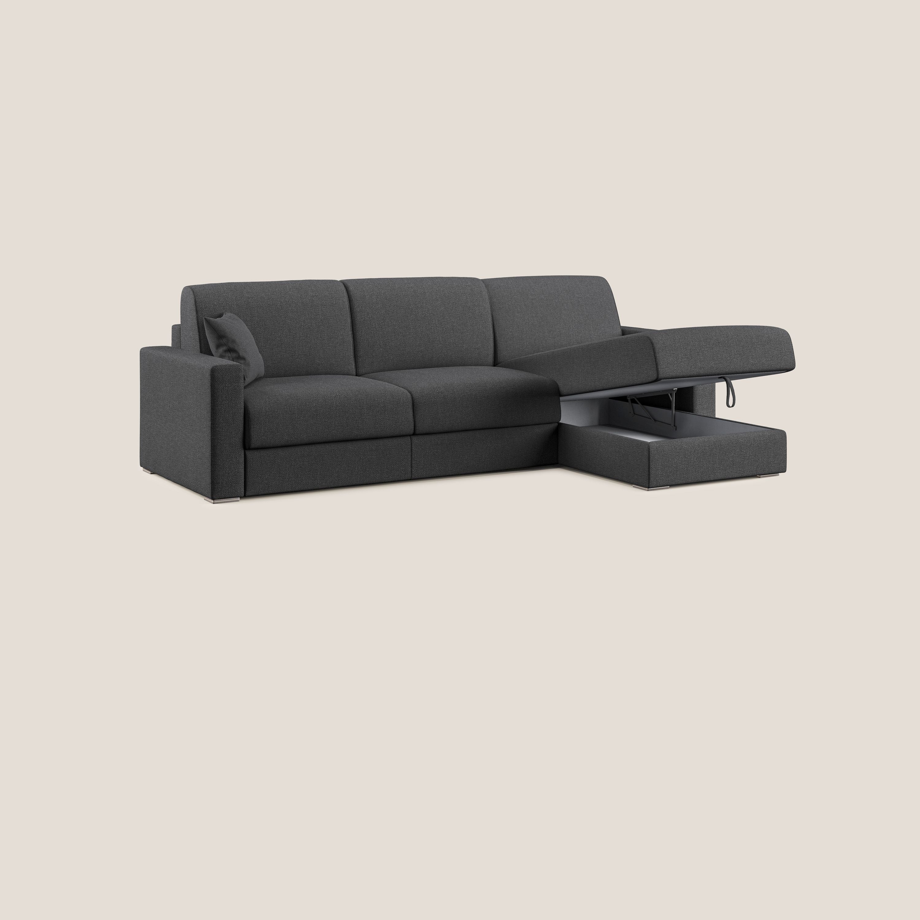 Best Divano letto angolare con penisola in tessuto smacchiabile QuickClean T08 antracite - divitt.sbs