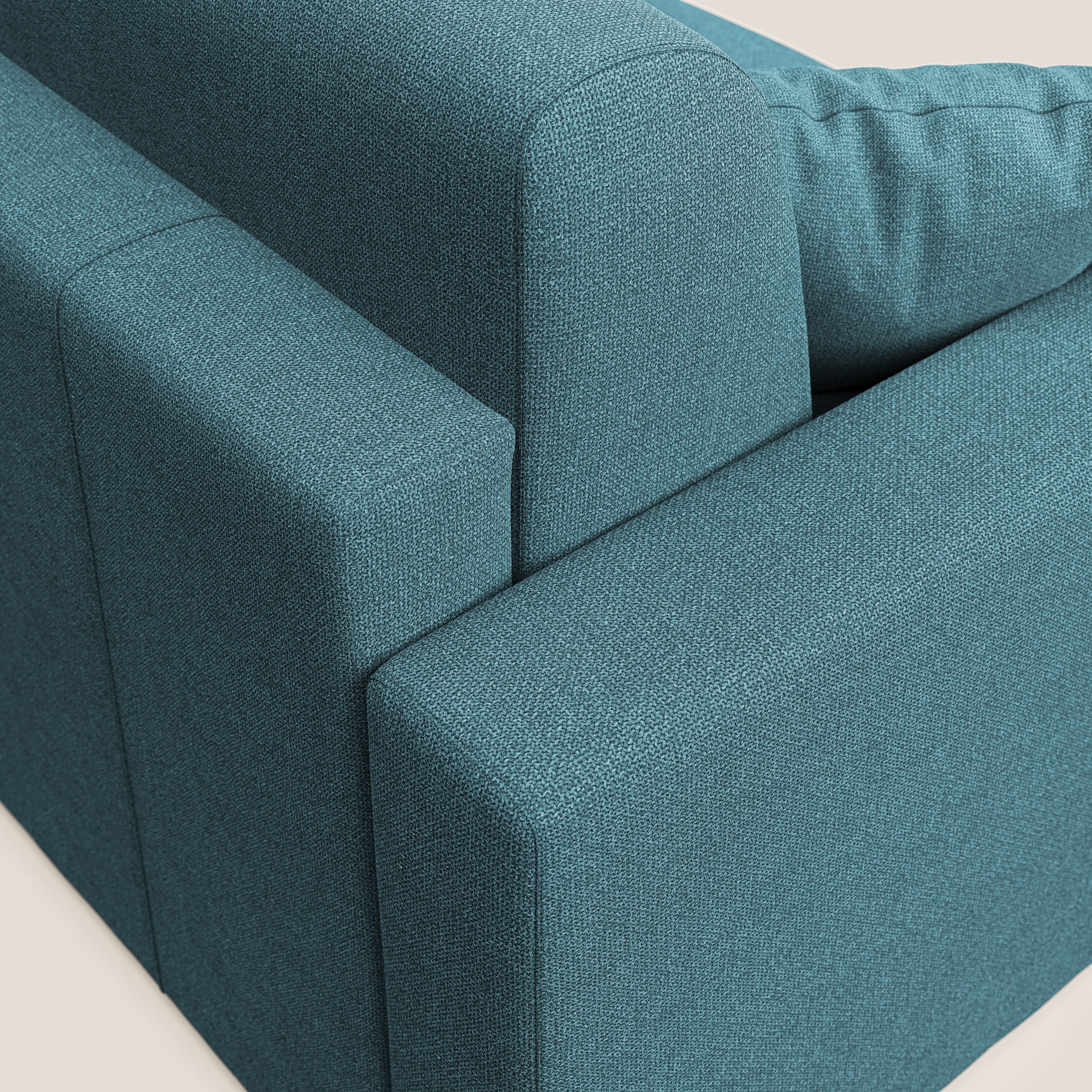 Best Divano letto angolare con penisola in tessuto smacchiabile QuickClean T08 azzurro - divitt.sbs