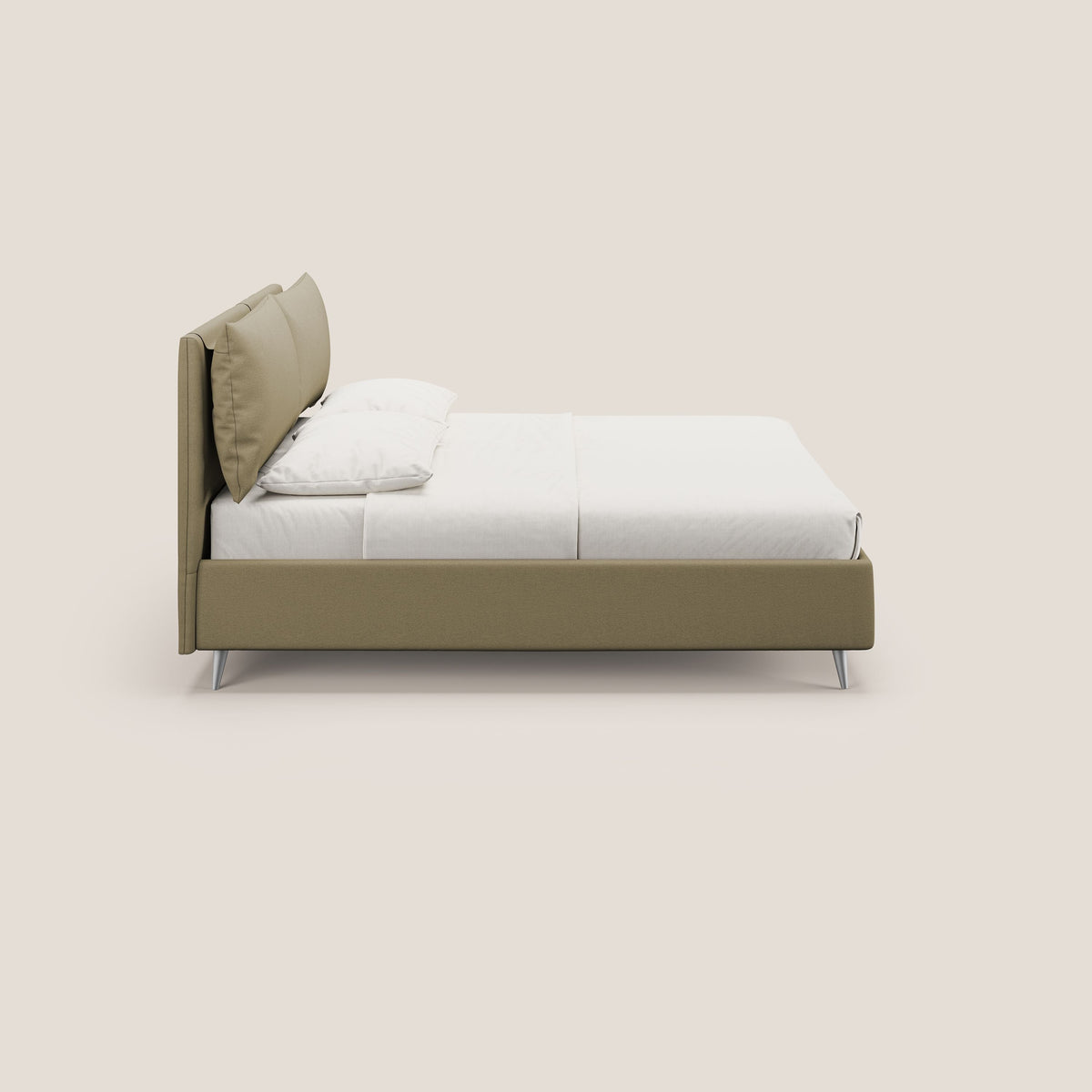 Elsa letto imbottito con vano contenitore in tessuto smacchiabile T05 cammello - divitt.sbs