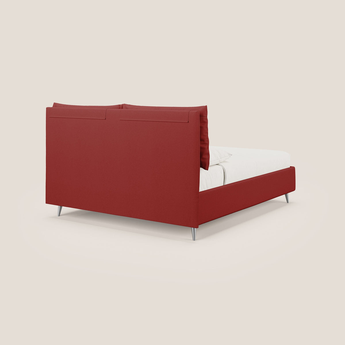 Elsa letto imbottito con vano contenitore in tessuto smacchiabile T05 rosso - divitt.sbs