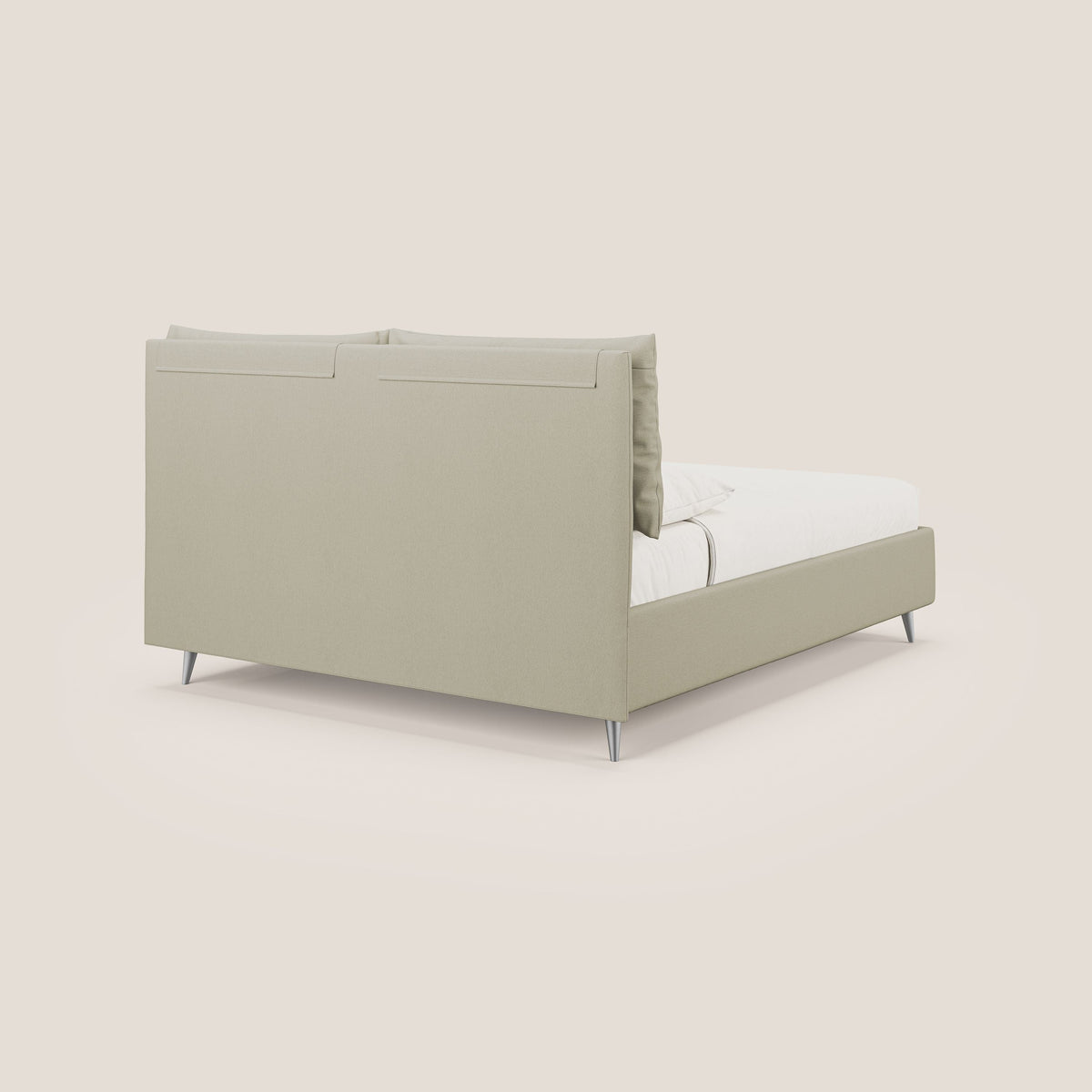 Elsa letto imbottito con vano contenitore in tessuto smacchiabile T05 panna - divitt.sbs