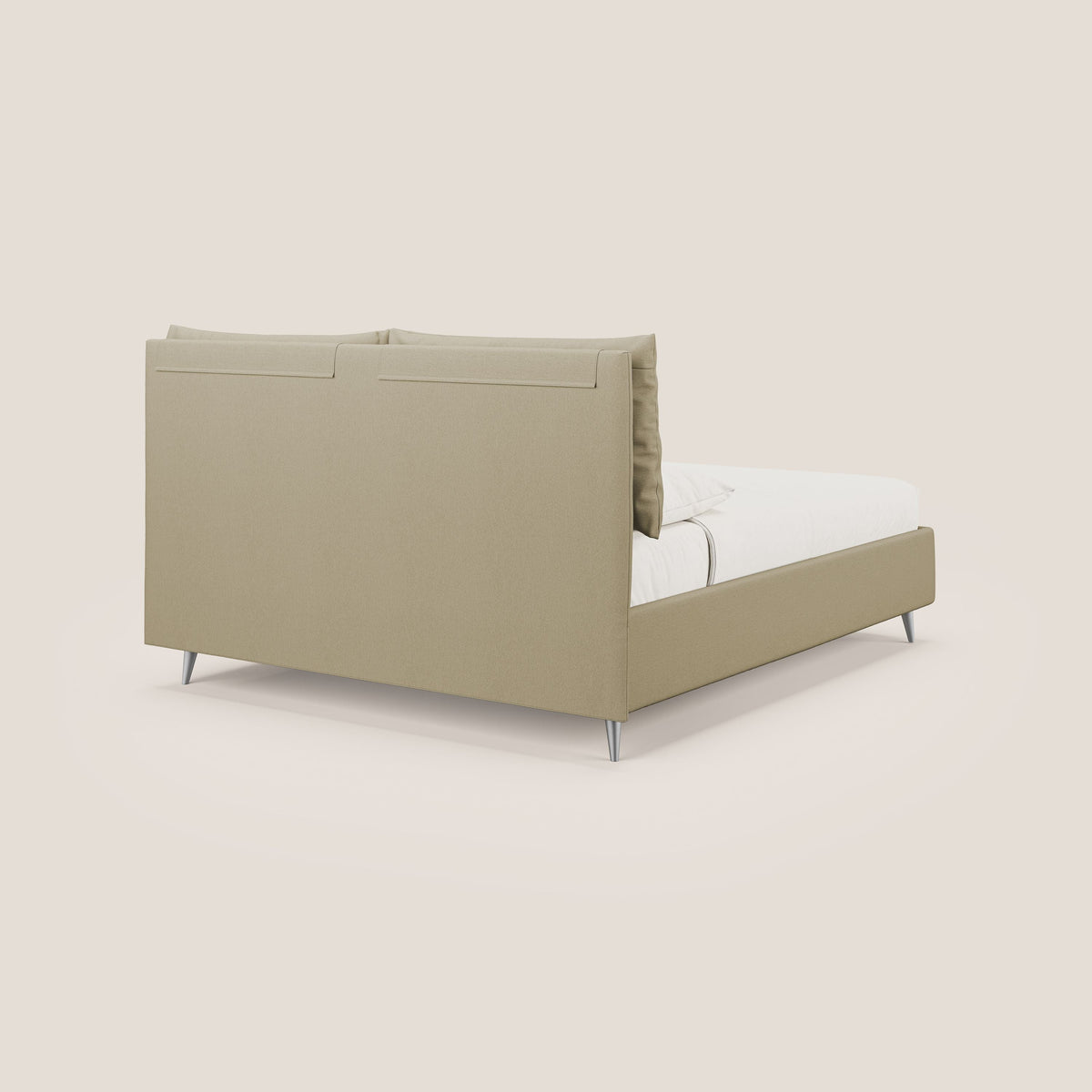 Elsa letto imbottito con vano contenitore in tessuto smacchiabile T05 cammello - divitt.sbs