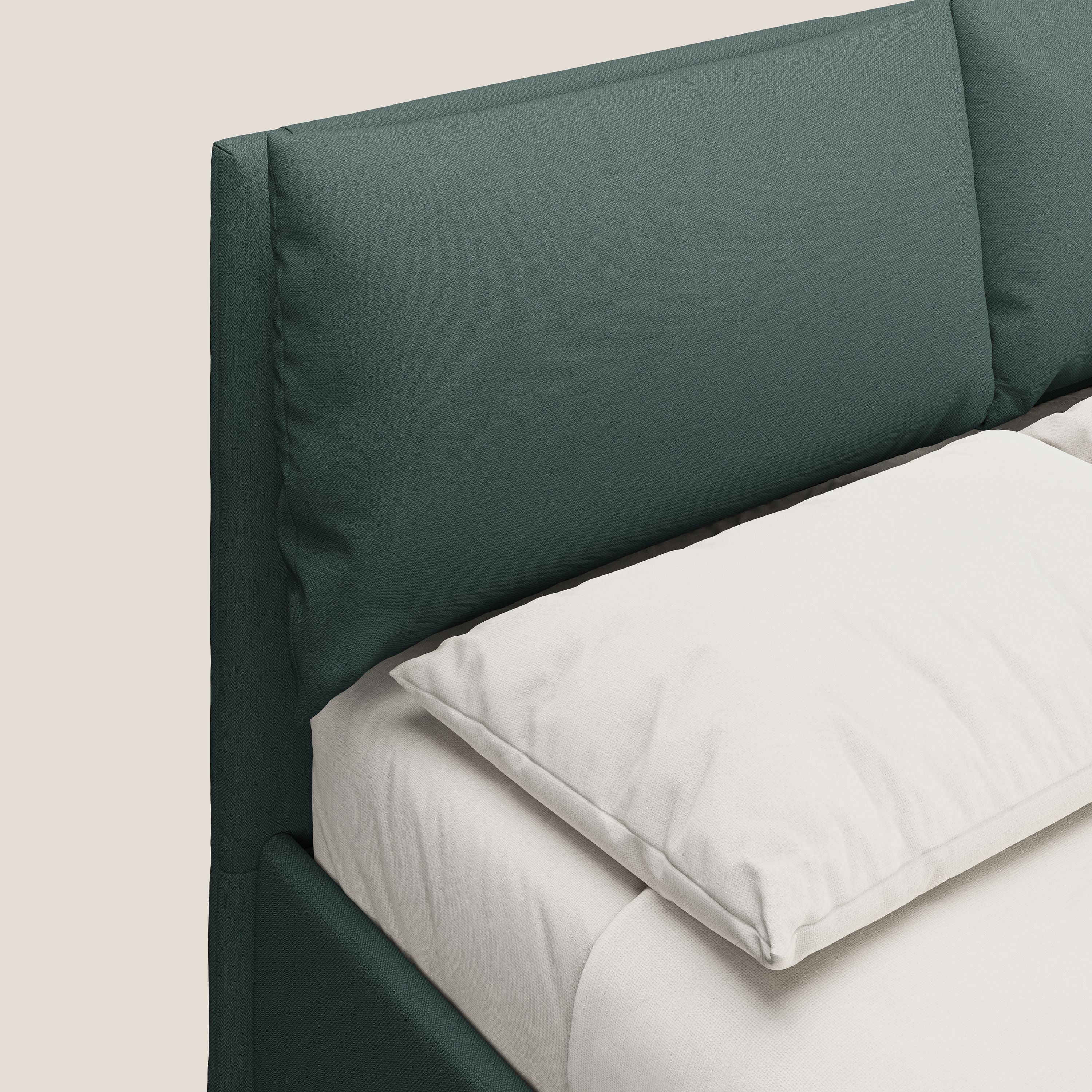 Elsa letto imbottito con vano contenitore in tessuto smacchiabile T05 verde - divitt.sbs