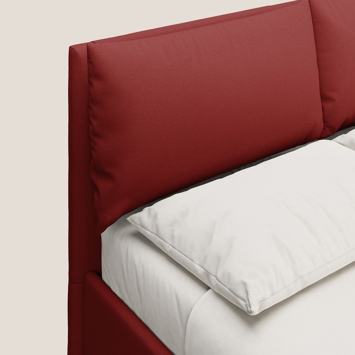 Elsa letto imbottito con vano contenitore in tessuto smacchiabile T05 rosso - divitt.sbs