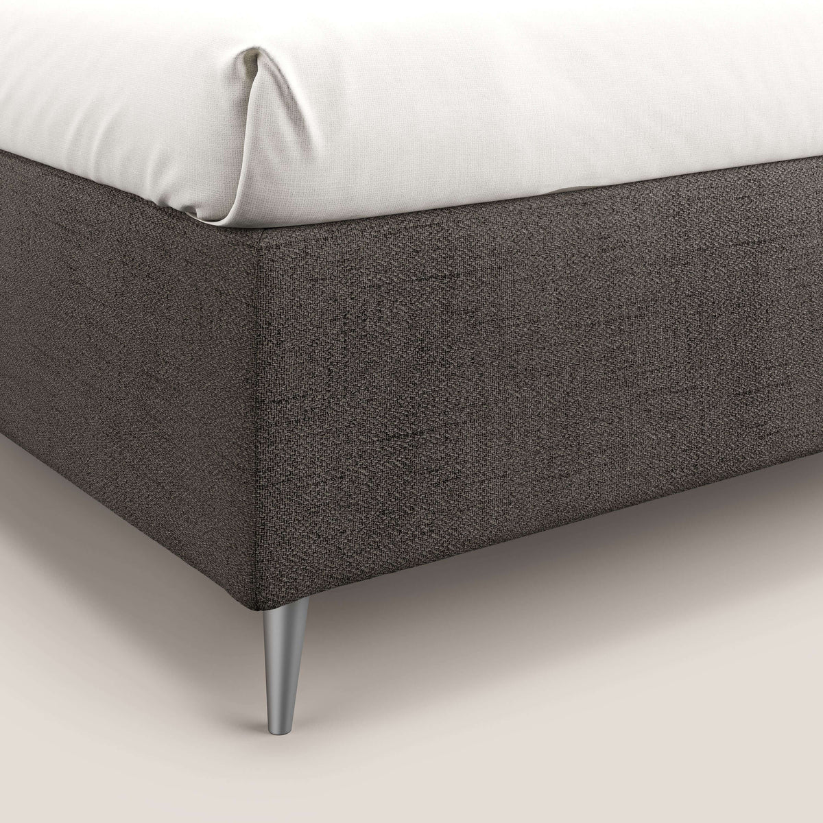 Febe sommier compatto con grande capienza del contenitore in tessuto impermeabile T03 talpa - divitt.sbs