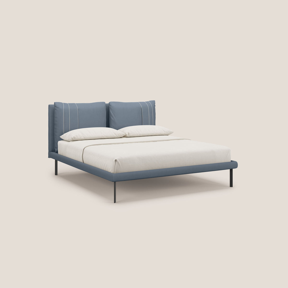 Giselle letto moderno con cuscini testata regolabili con tasche in microfibra impermeabile T11 carta da zucchero - divitt.sbs