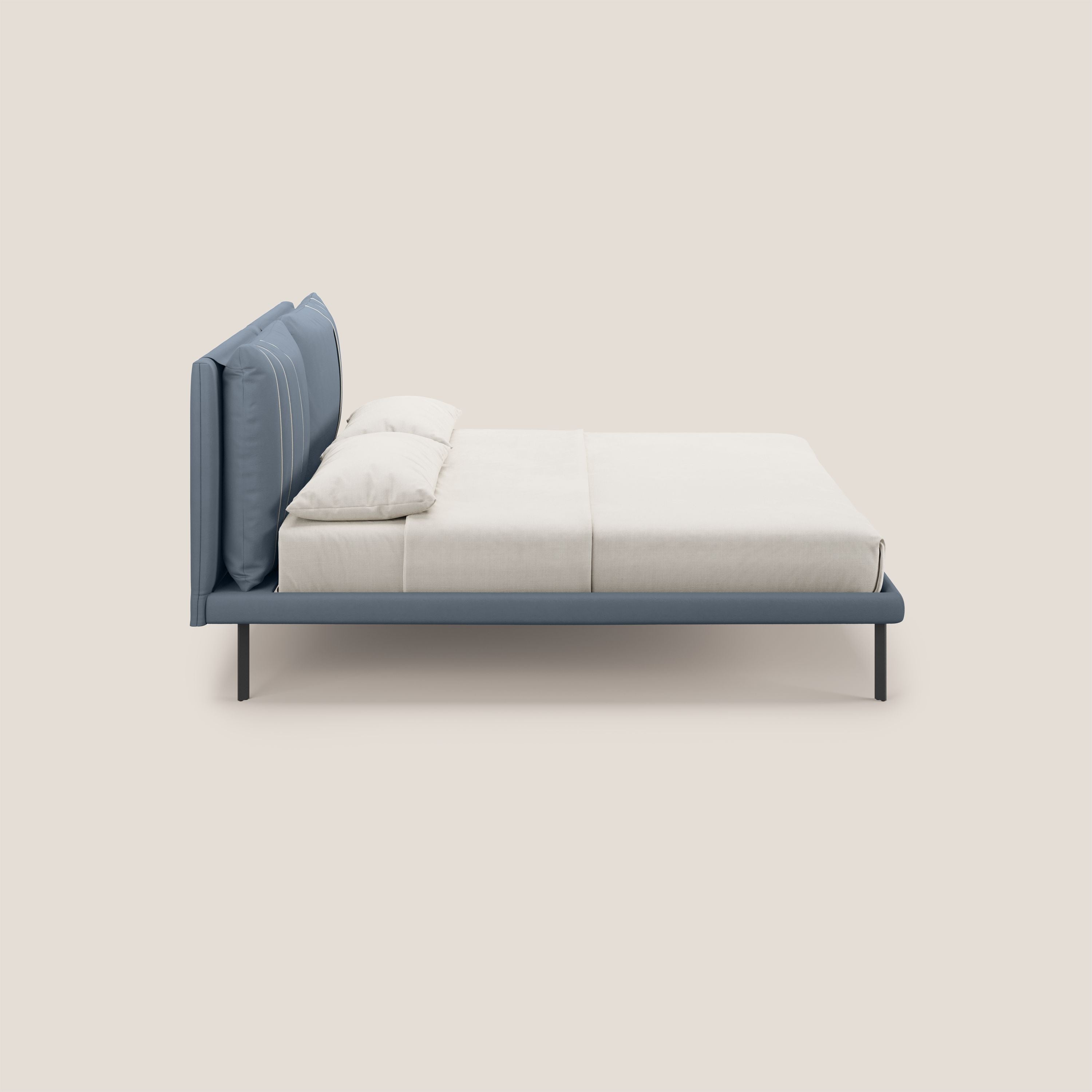 Giselle letto moderno con cuscini testata regolabili con tasche in microfibra impermeabile T11 carta da zucchero - divitt.sbs