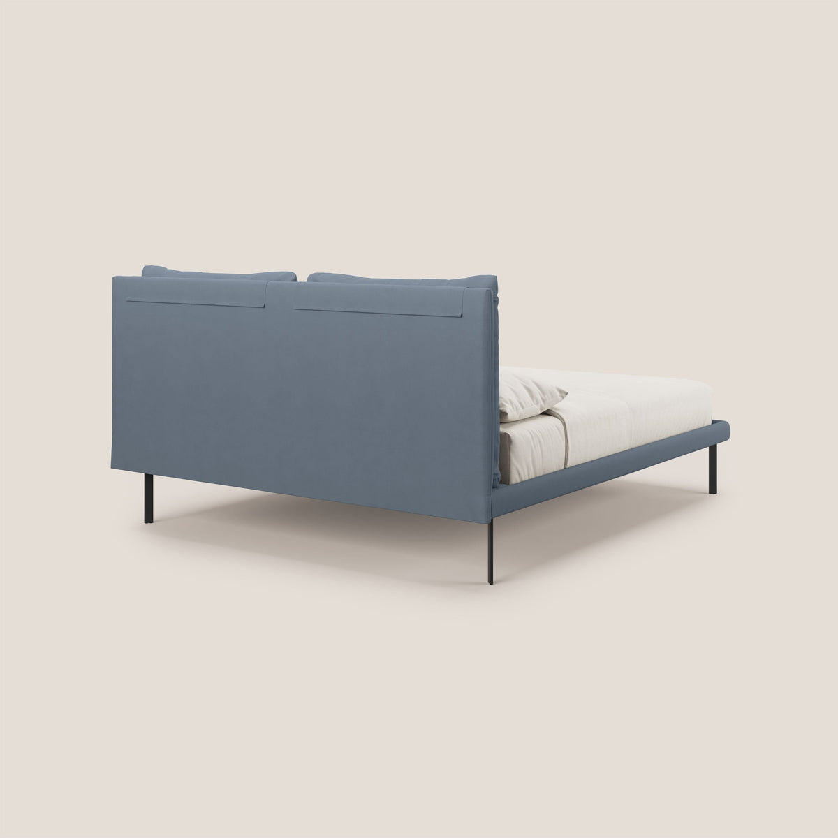 Giselle letto moderno con cuscini testata regolabili con tasche in microfibra impermeabile T11 carta da zucchero - divitt.sbs