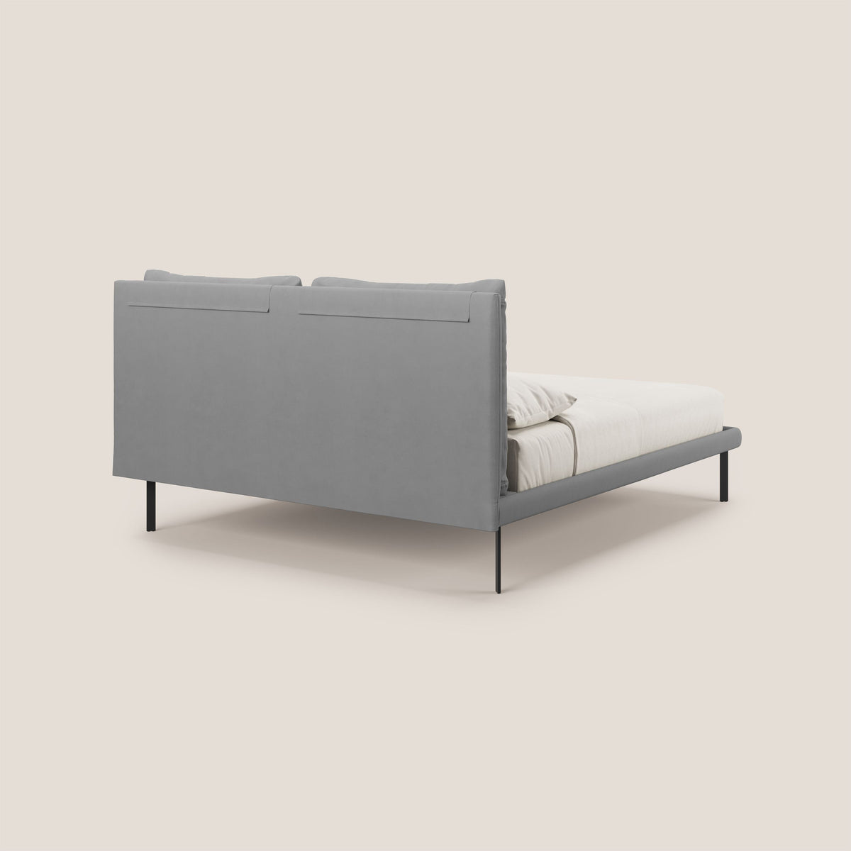 Giselle letto moderno con cuscini testata regolabili con tasche in microfibra impermeabile T11 grigio - divitt.sbs