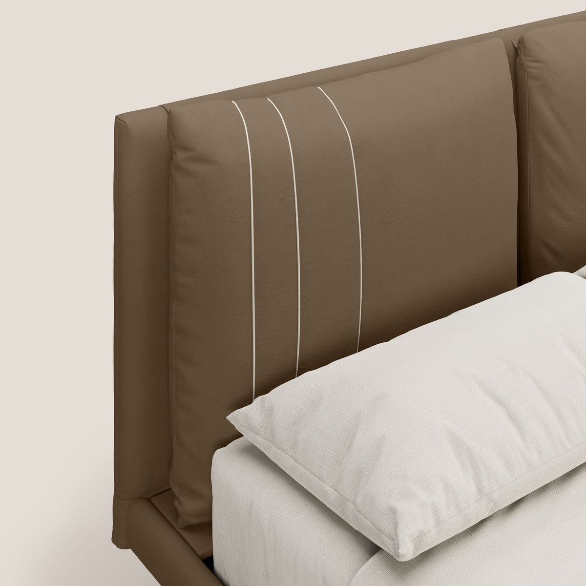 Giselle letto moderno con cuscini testata regolabili con tasche in microfibra impermeabile T11 marrone - divitt.sbs