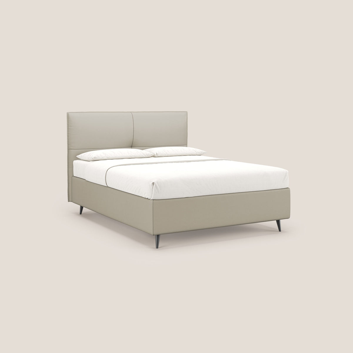 Greta letto contenitore dimensioni SLIM con testata trapuntata in ecopelle impermeabile T04 - divitt.sbs