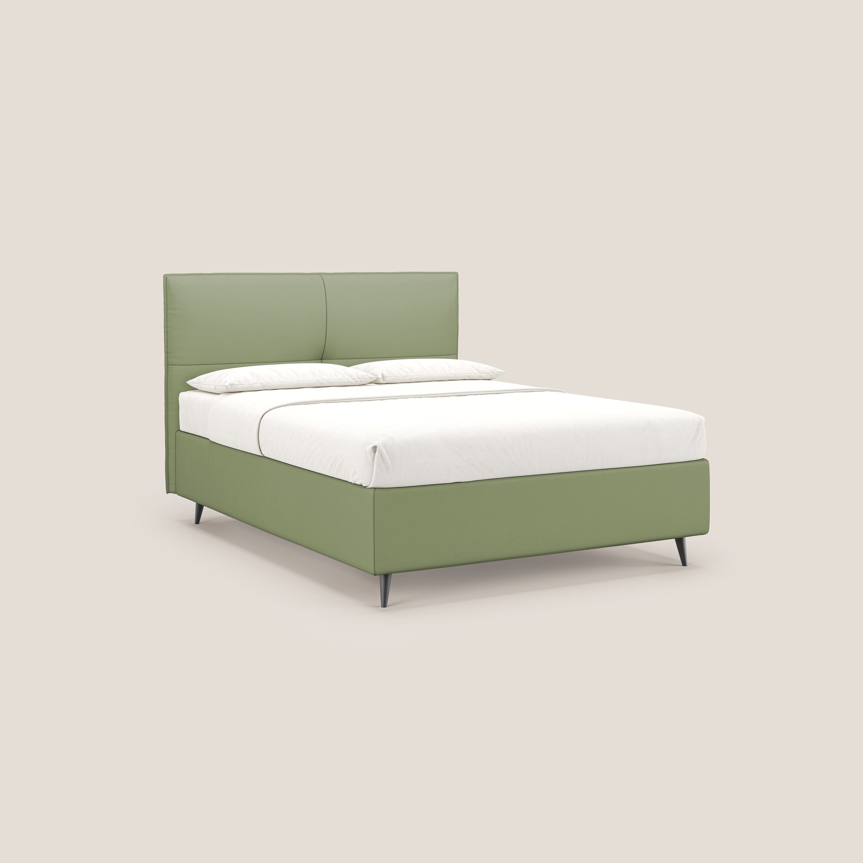 Greta letto contenitore dimensioni SLIM con testata trapuntata in ecopelle impermeabile T04 - divitt.sbs