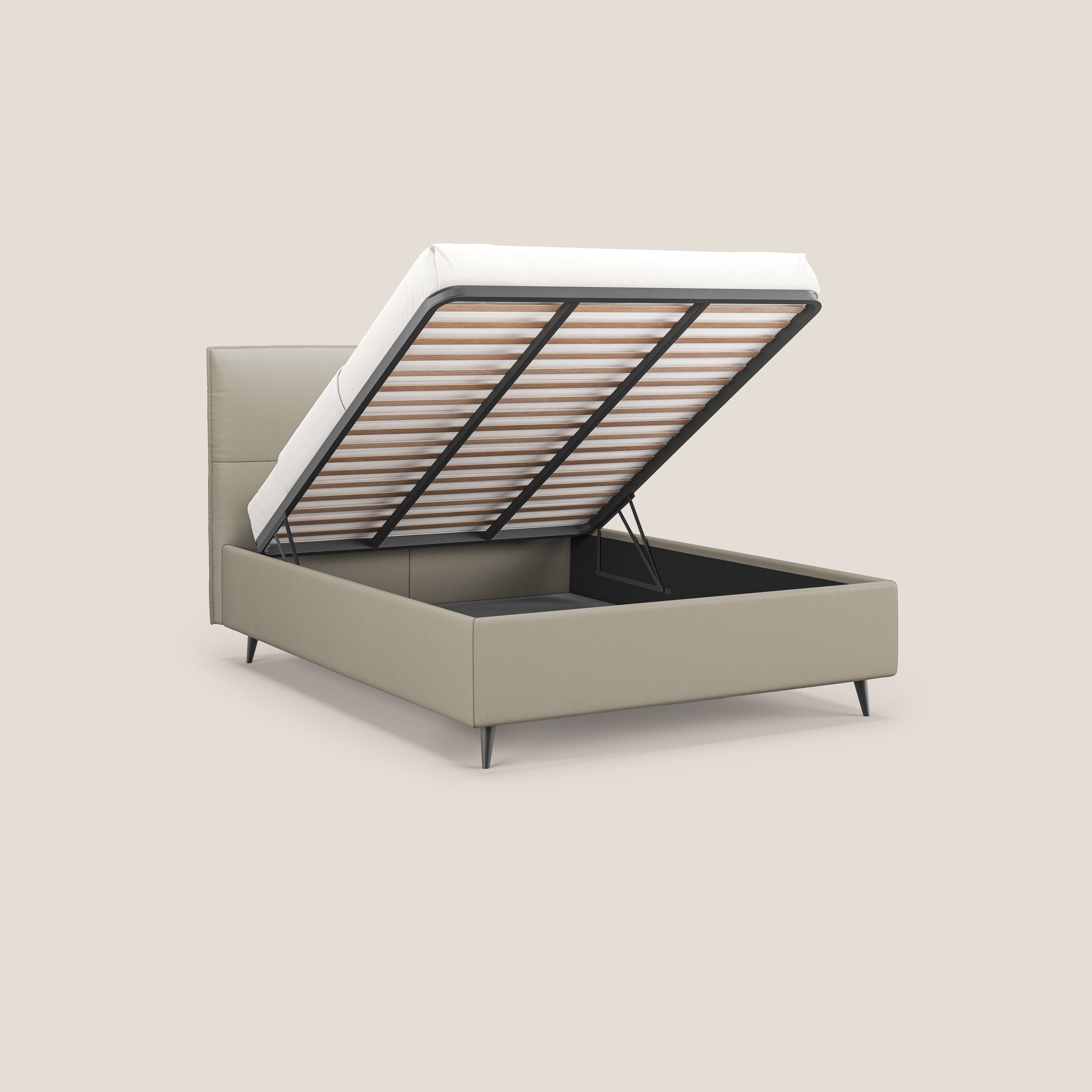Greta letto contenitore dimensioni SLIM con testata trapuntata in ecopelle impermeabile T04 - divitt.sbs