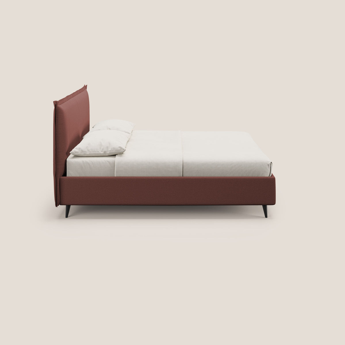 Hans letto contenitore imbottito minimal in tessuto simil cotone impermeabile T19 salmone - divitt.sbs