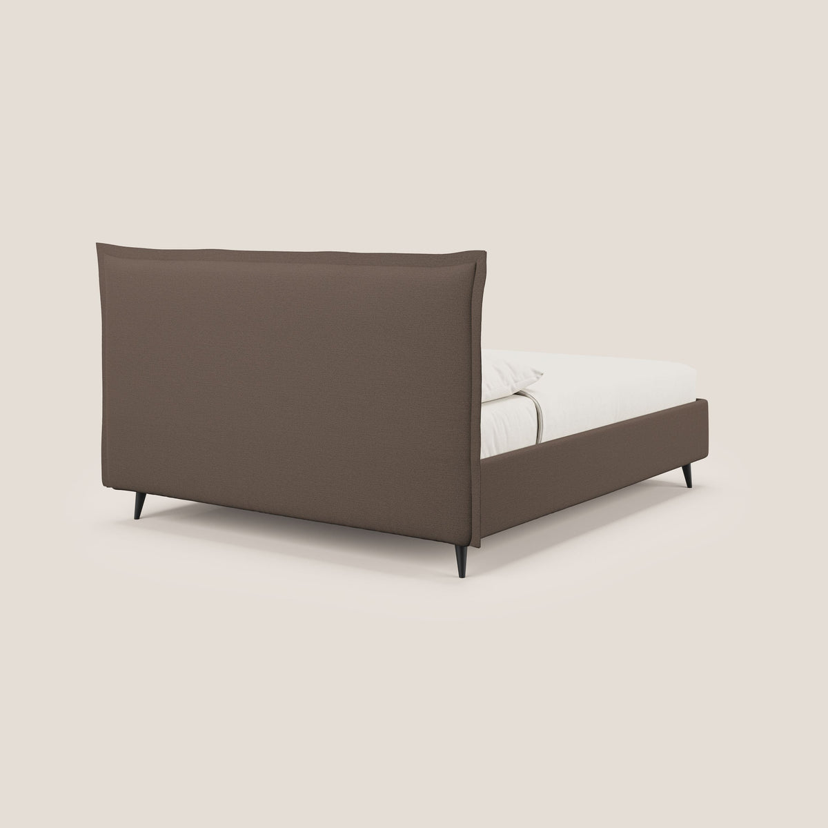 Hans letto contenitore imbottito minimal in tessuto simil cotone impermeabile T19 marrone - divitt.sbs