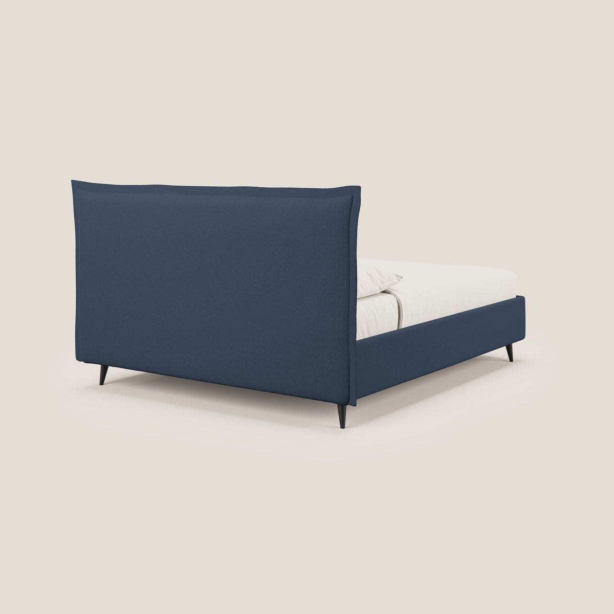 Hans letto contenitore imbottito minimal in tessuto simil cotone impermeabile T19 blu - divitt.sbs