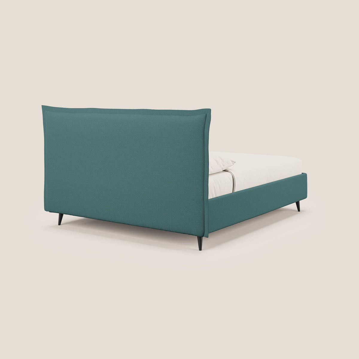 Hans letto contenitore imbottito minimal in tessuto simil cotone impermeabile T19 petrolio - divitt.sbs