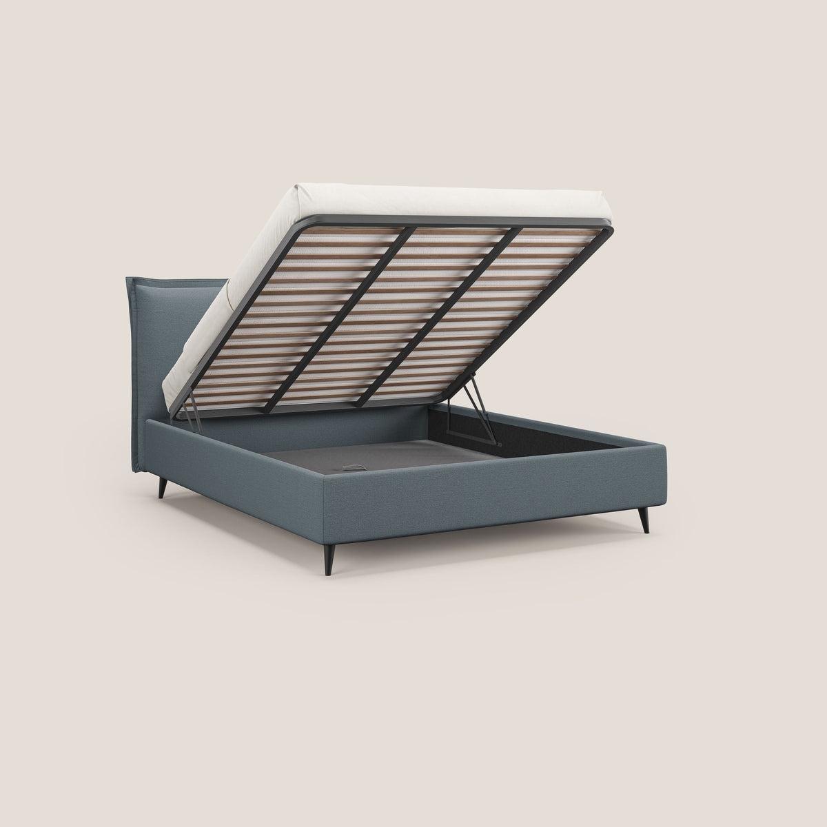 Hans letto contenitore imbottito minimal in tessuto simil cotone impermeabile T19 carta da zucchero - divitt.sbs
