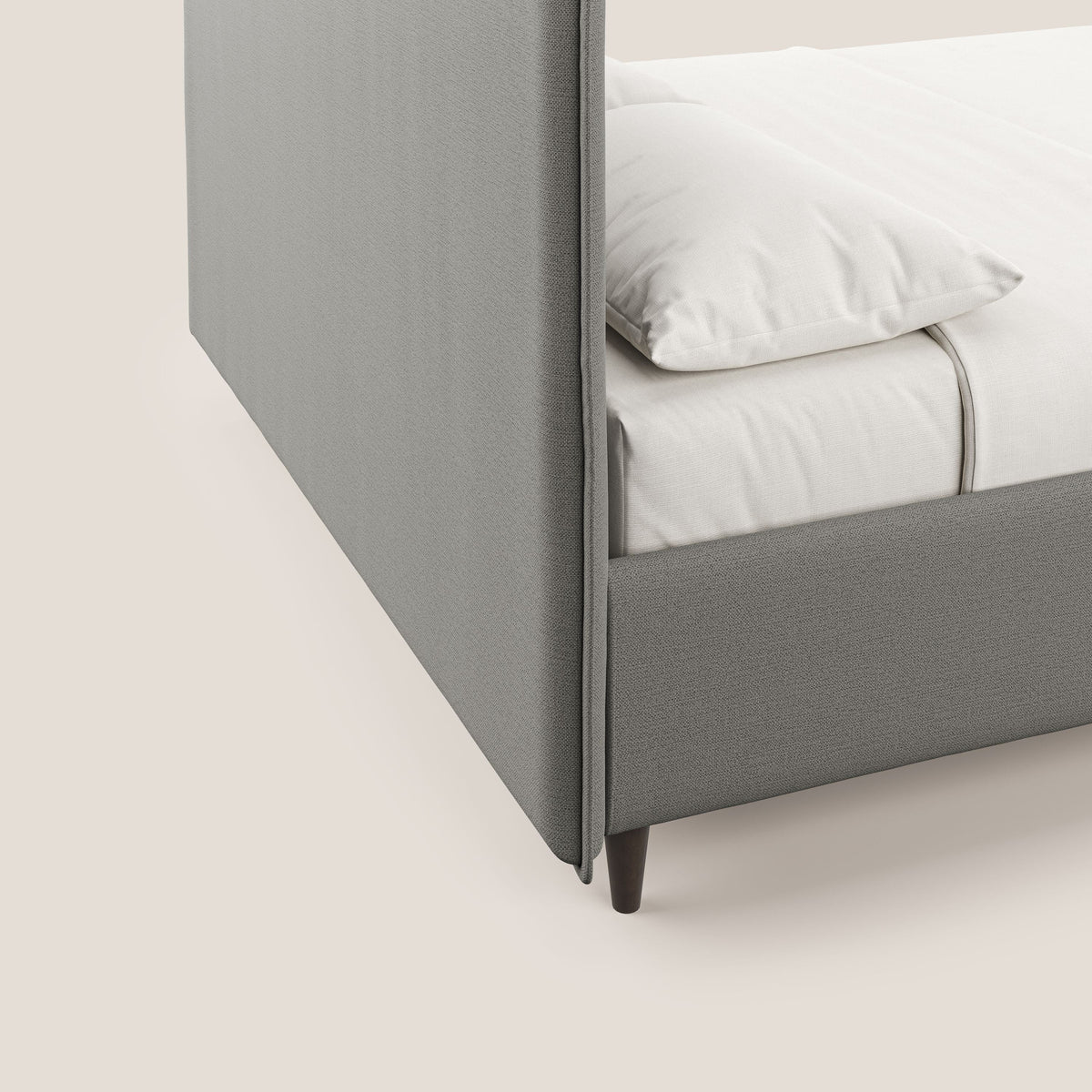 Hunter letto imbottito contenitore sfoderabile in tessuto impermeabile fiammato T19 beige - divitt.sbs