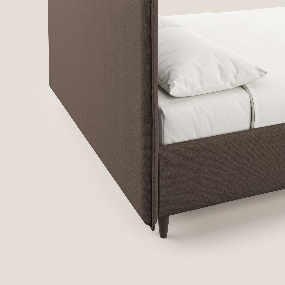 Hunter letto imbottito contenitore sfoderabile in tessuto impermeabile fiammato T19 marrone - divitt.sbs