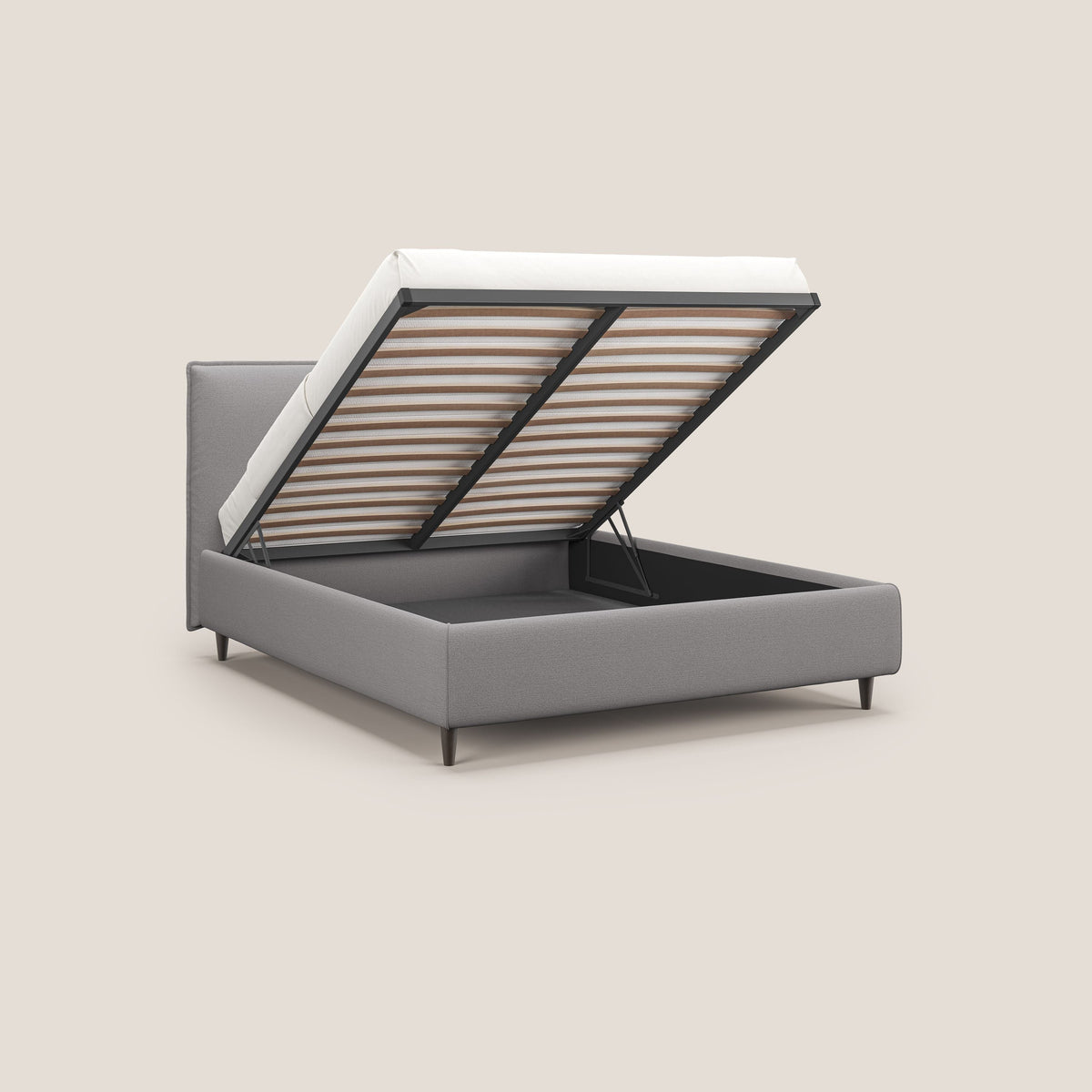 Hunter letto imbottito contenitore sfoderabile in tessuto impermeabile fiammato T19 grigio - divitt.sbs