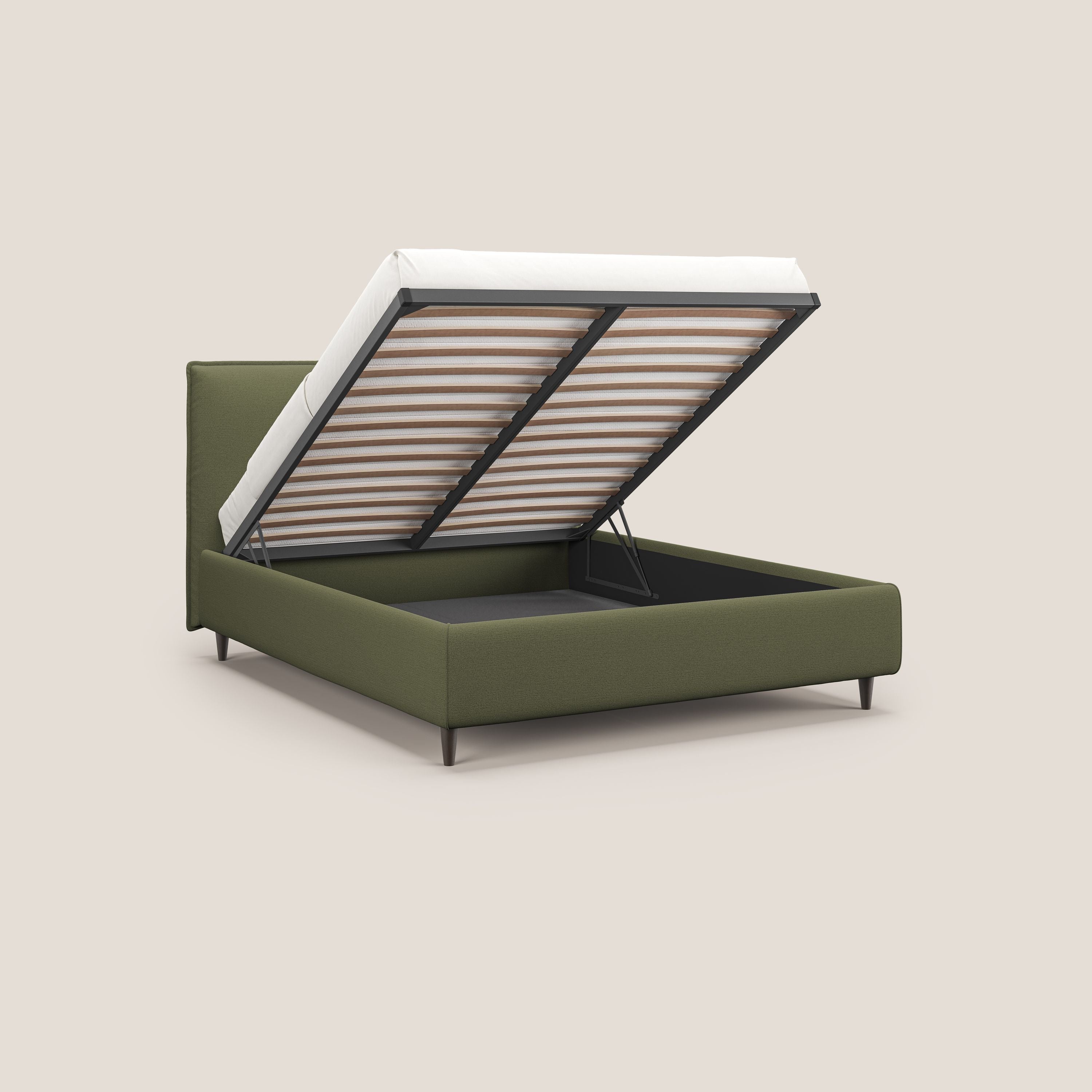 Hunter letto imbottito contenitore sfoderabile in tessuto impermeabile fiammato T19 verde - divitt.sbs