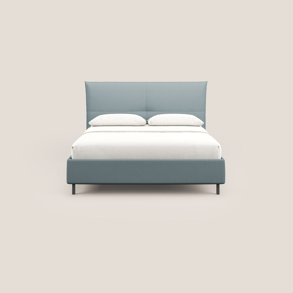 Izumi letto imbottito contenitore con piedi alti in tessuto smacchiabile T05 carta da zucchero - divitt.sbs
