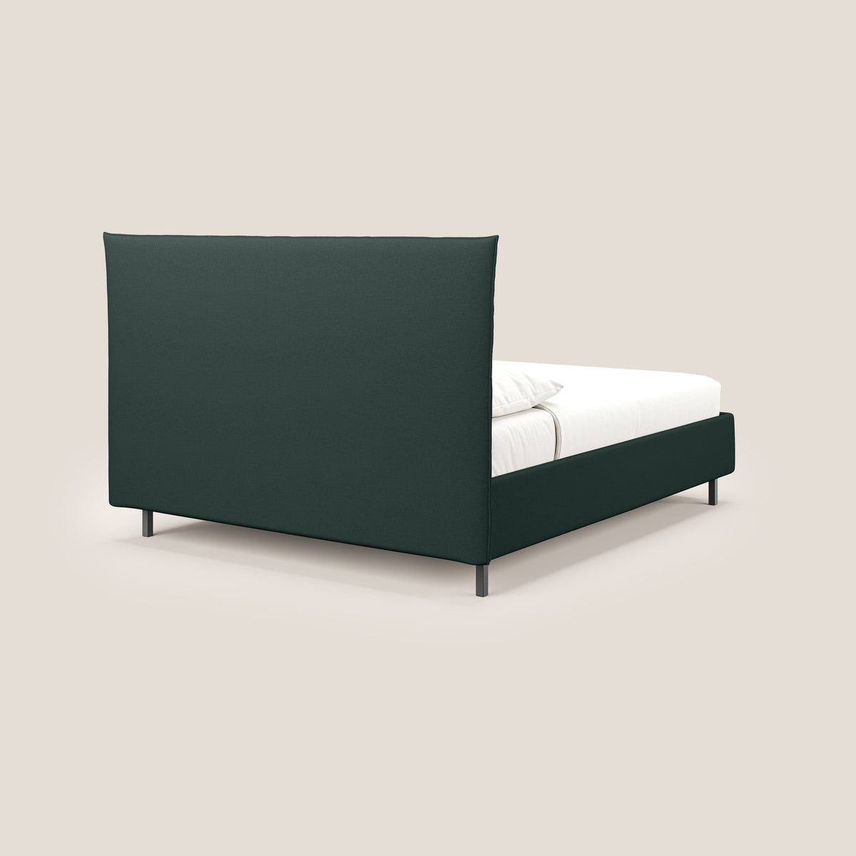 Izumi letto imbottito contenitore con piedi alti in tessuto smacchiabile T05 verde - divitt.sbs