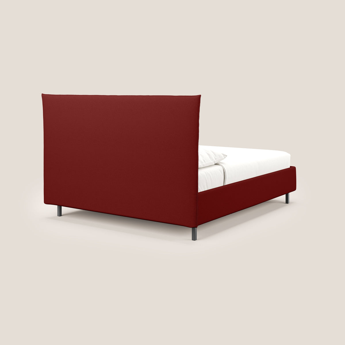 Izumi letto imbottito contenitore con piedi alti in tessuto smacchiabile T05 rosso - divitt.sbs