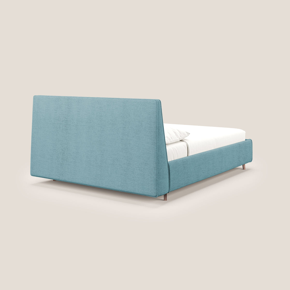 Justin letto imbottito contenitore e sfoderabile in tessuto fiammato impermeabile T03 azzurro - divitt.sbs