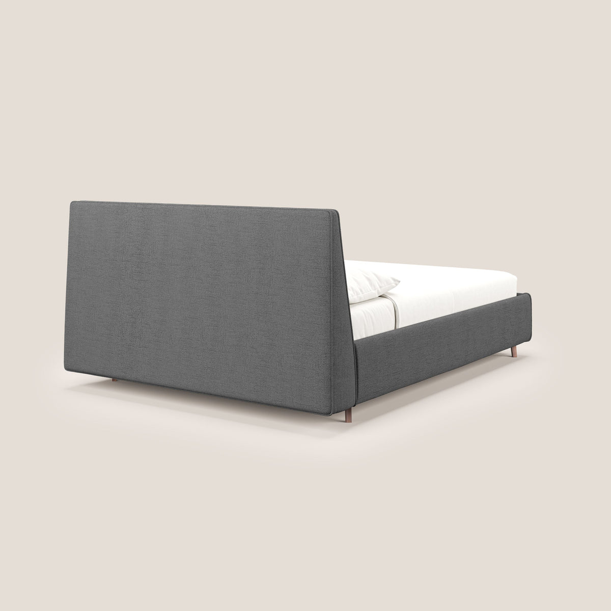 Justin letto imbottito contenitore e sfoderabile in tessuto fiammato impermeabile T03 grigio - divitt.sbs