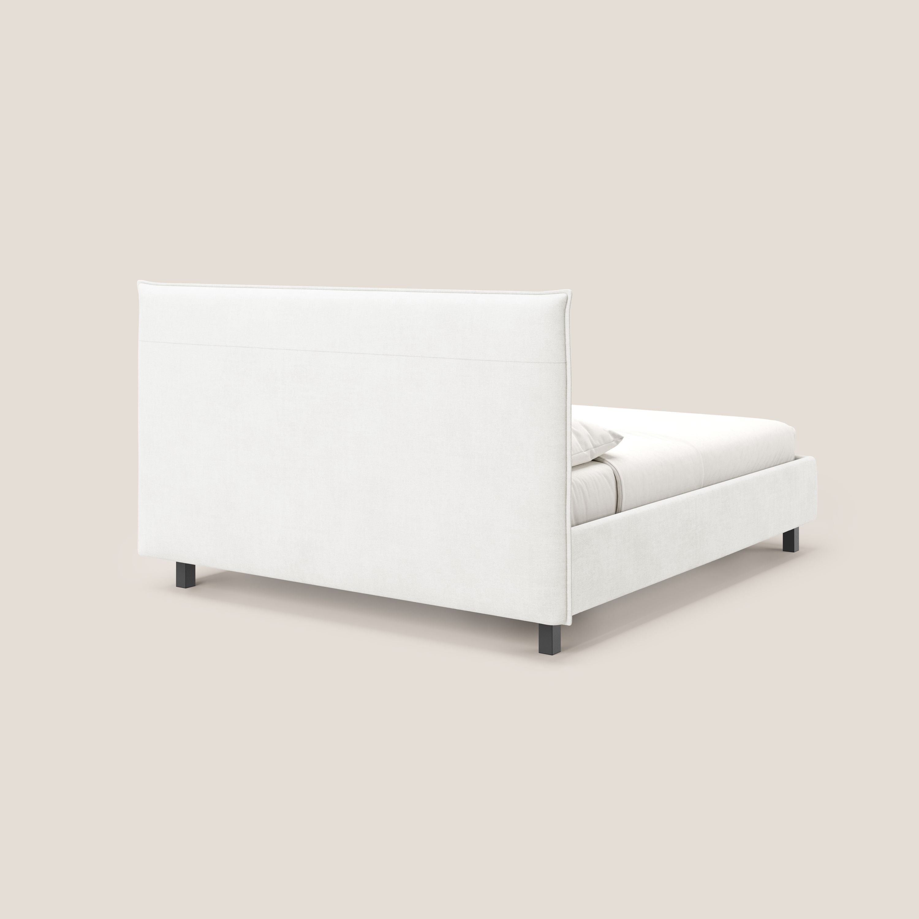 Liam letto contenitore con testata trapuntata in tessuto smacchiabile T17 bianco - divitt.sbs