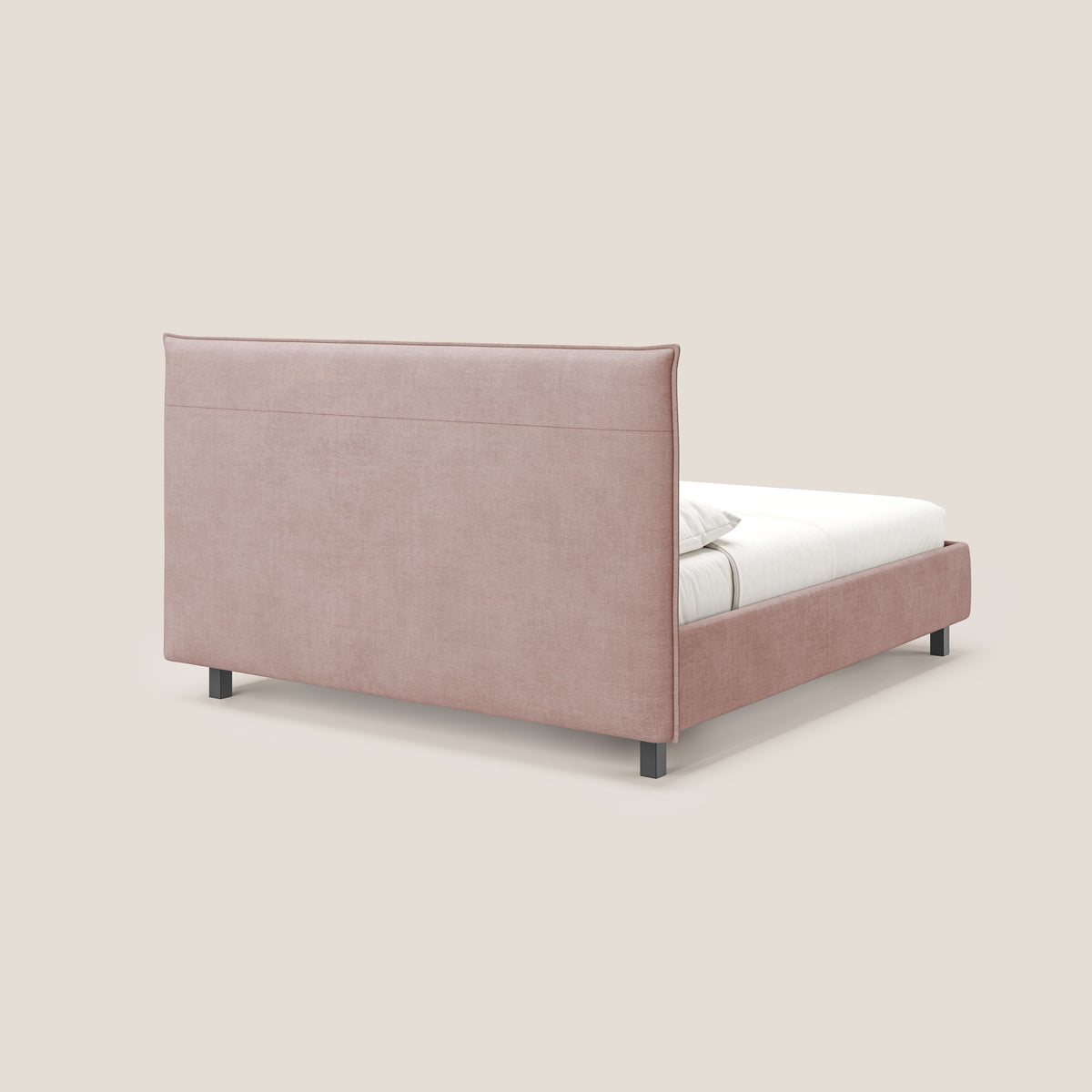 Liam letto contenitore con testata trapuntata in tessuto smacchiabile T17 rosa - divitt.sbs