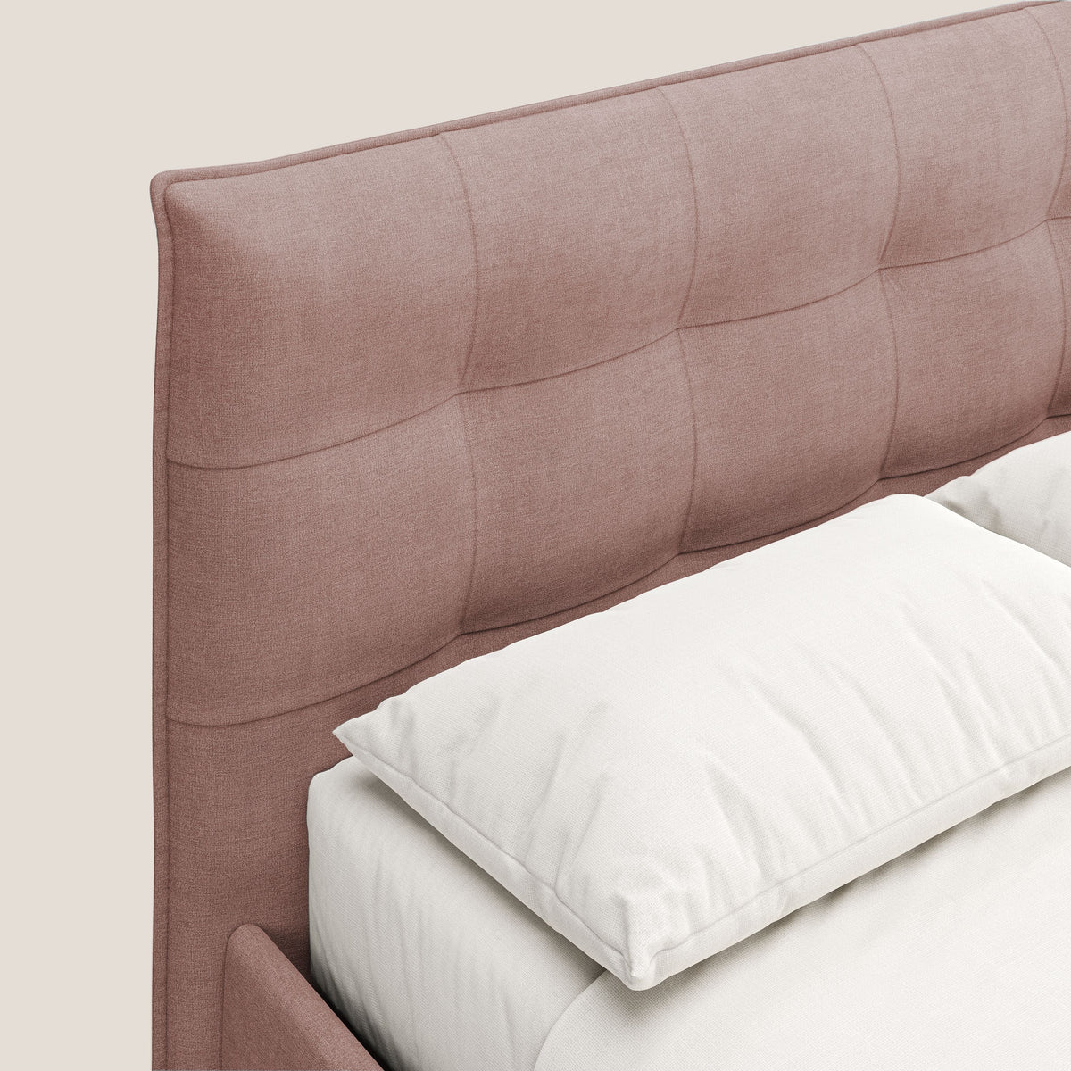 Liam letto contenitore con testata trapuntata in tessuto smacchiabile T17 rosa - divitt.sbs